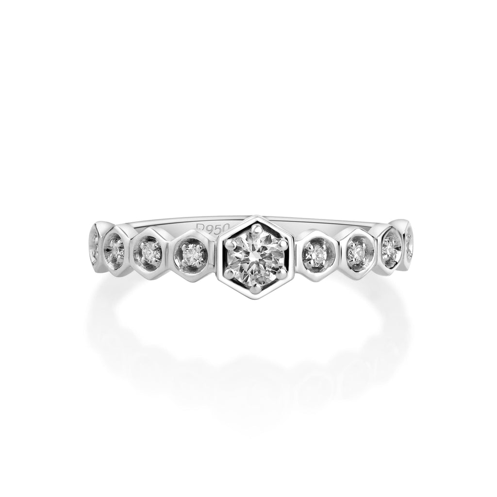 Jewelove™ Rings SI IJ / Women's Band only Platinum Diamonds Ring for Women JL PT 1081