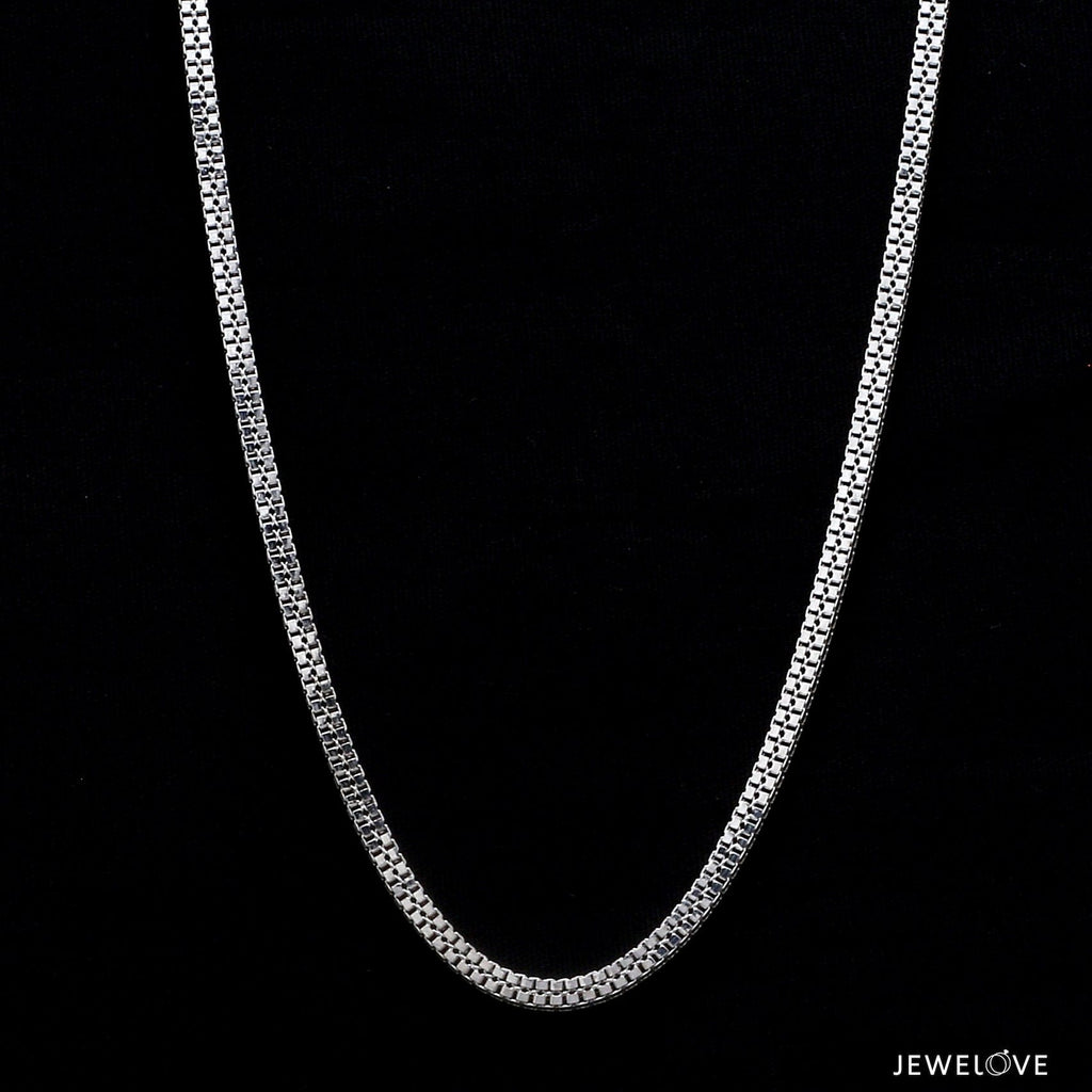 Jewelove™ Chains Platinum Double Box Chain for Men JL PT CH 1194