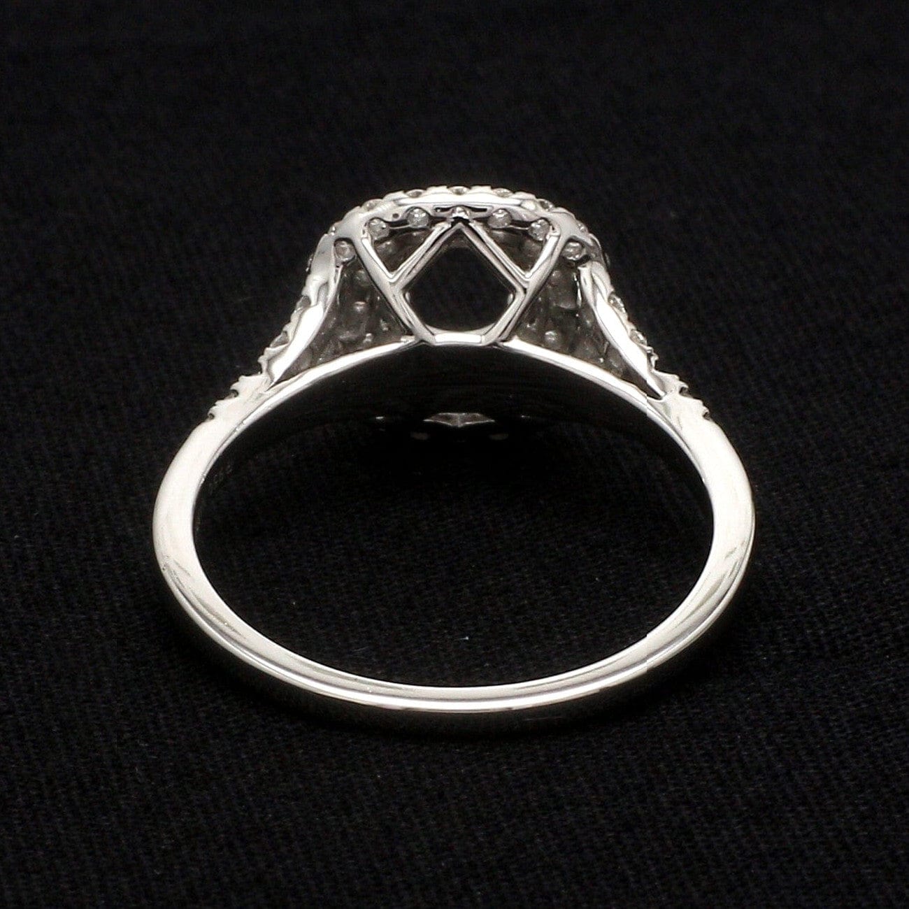 Jewelove™ Rings Women's Band only / SI IJ Platinum Double Halo Diamond Split Shank Mounting Ring JL PT 1268-M