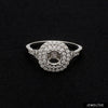 Jewelove™ Rings Women's Band only / SI IJ Platinum Double Halo Diamond Split Shank Mounting Ring JL PT 1268-M