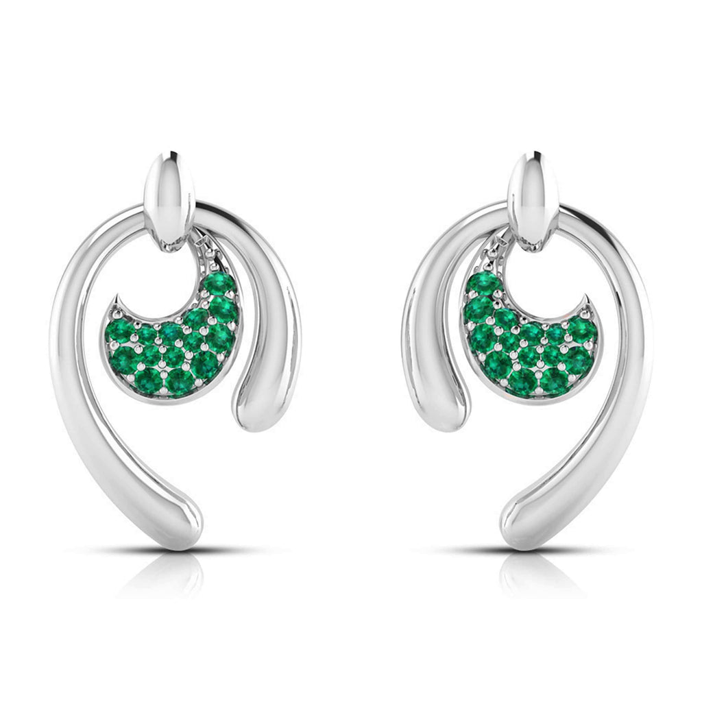Jewelove™ Earrings Platinum Emerald Earrings for Women JL PT E NL8636E