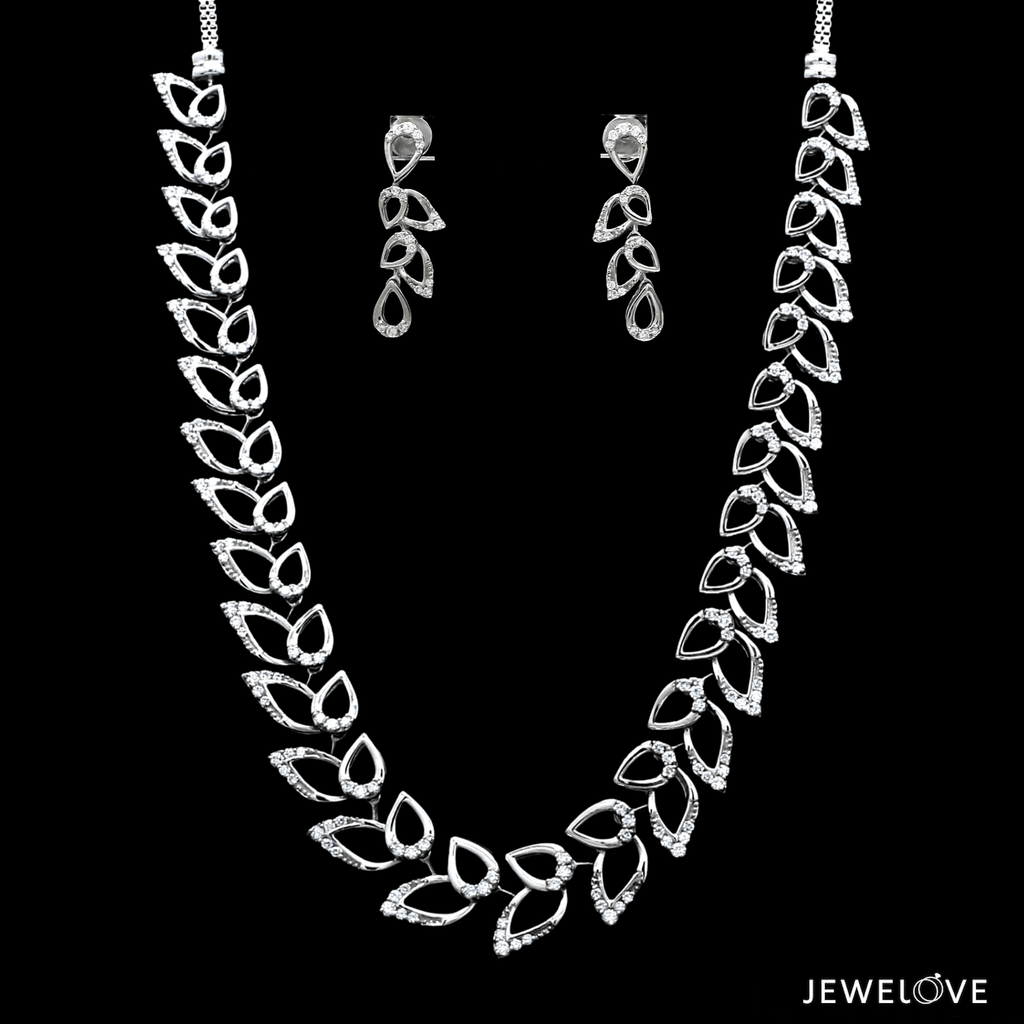 Jewelove™ Necklaces & Pendants Necklace Set Platinum Evara Diamond Necklace & Earrings Set JL PT NE 341