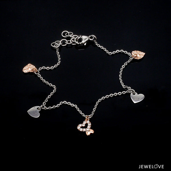 Jewelove™ Bangles & Bracelets Platinum Evara | Rose Gold Diamond Bracelet for Women JL PTB 738
