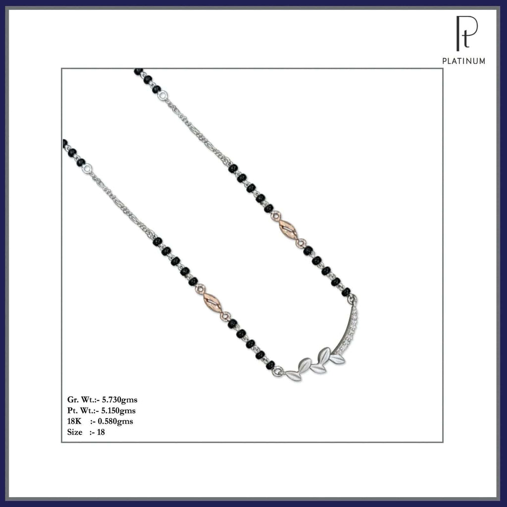 Jewelove™ Necklaces & Pendants Platinum & Gold Diamond Mangalsutra Pendant with Chain