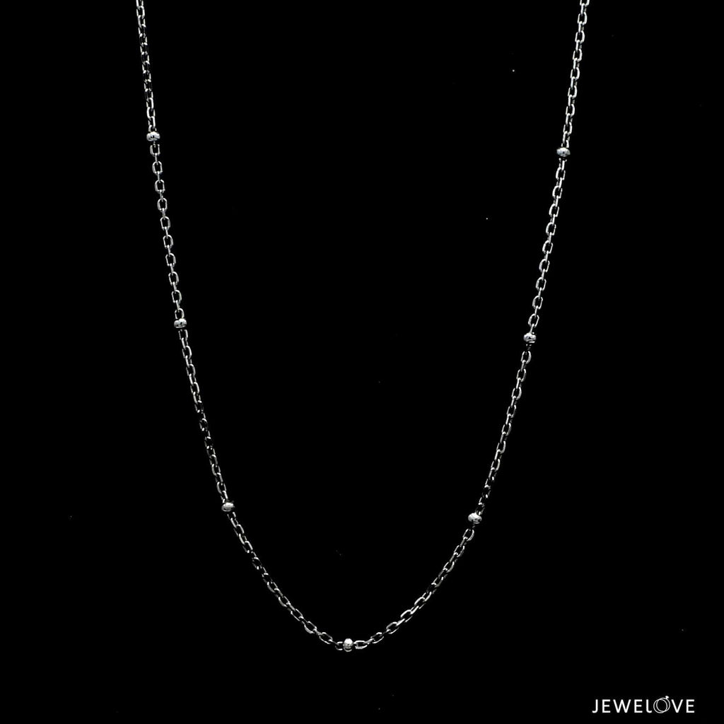Jewelove™ Chains Platinum Japanese Cable Chain with Diamond Cut Balls for Women JL PT CH 1252