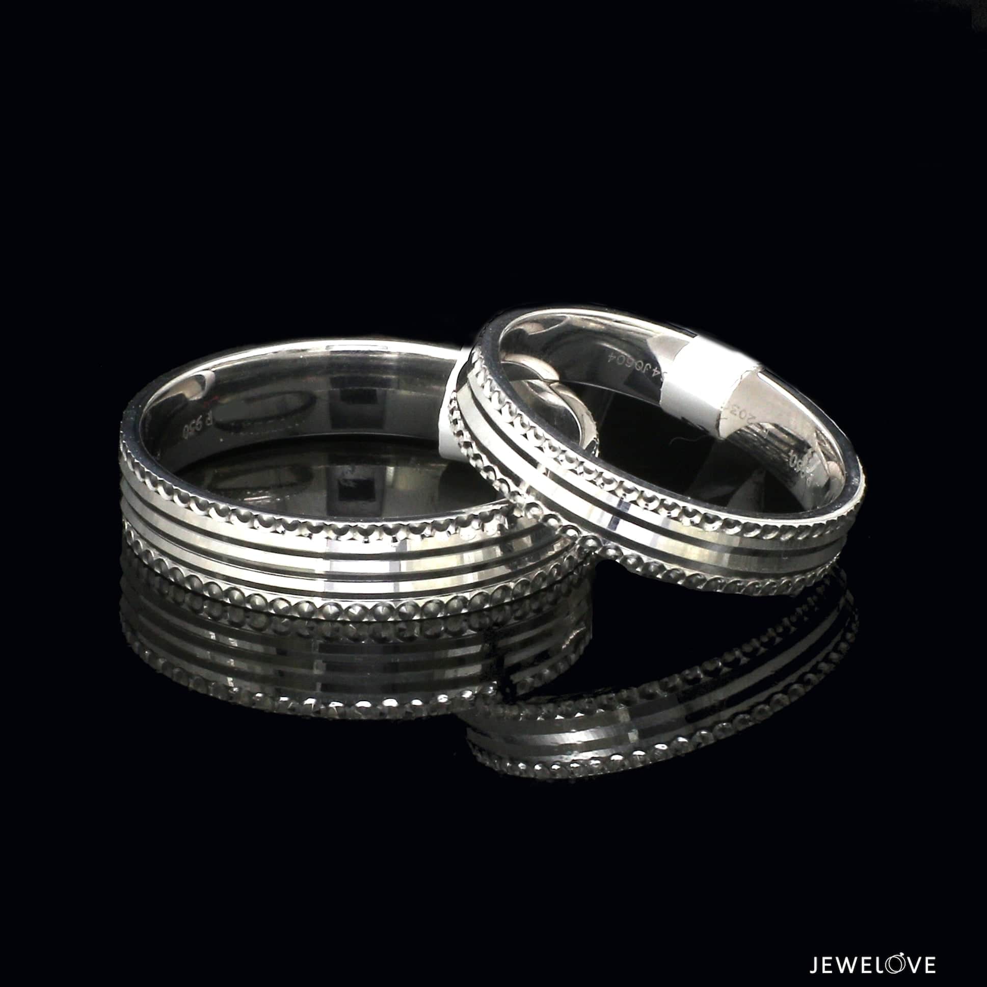 Jewelove™ Rings Both Platinum Love Bands Couple Rings JL PT 1422