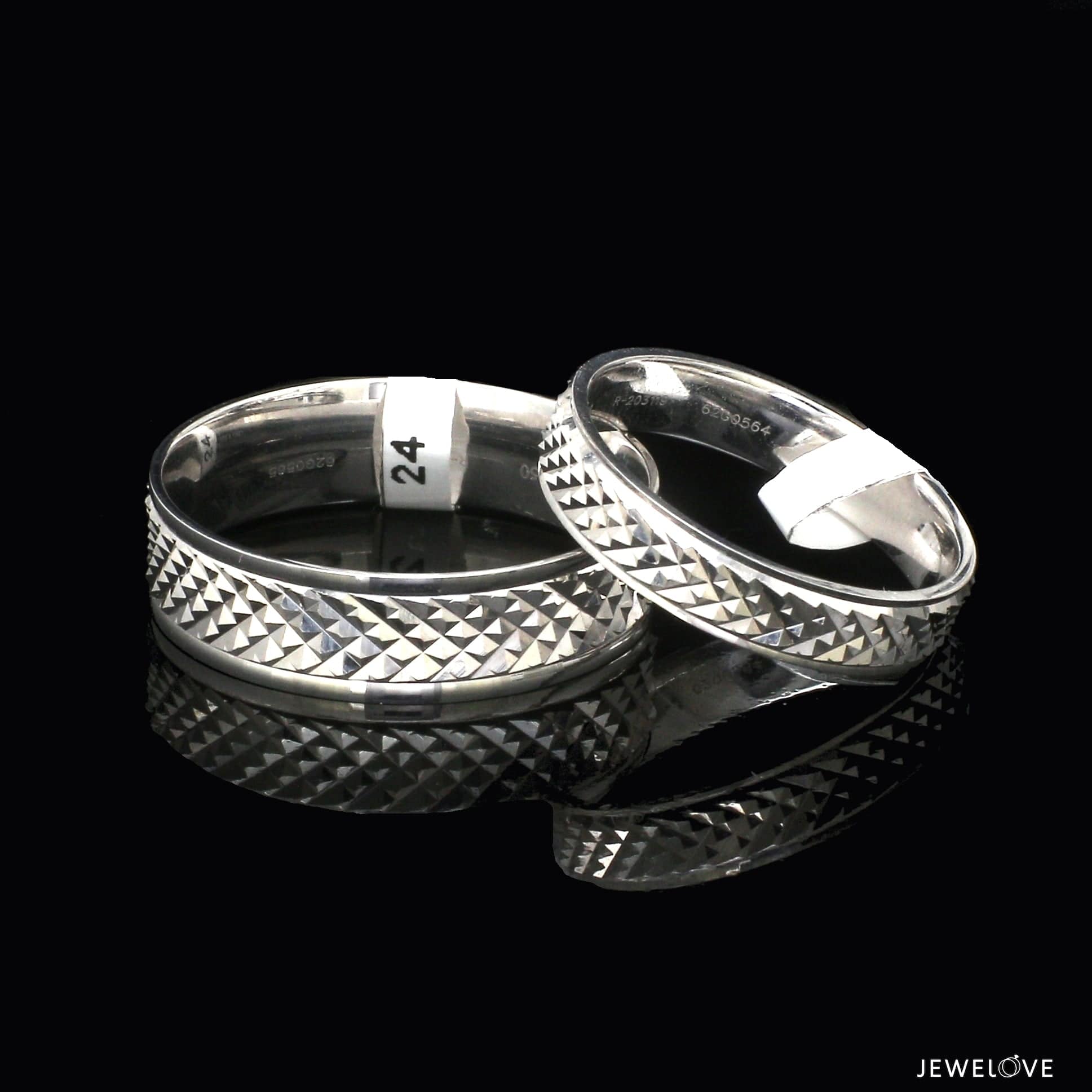 Jewelove™ Rings Both Platinum Love Bands Couple Rings JL PT 1423