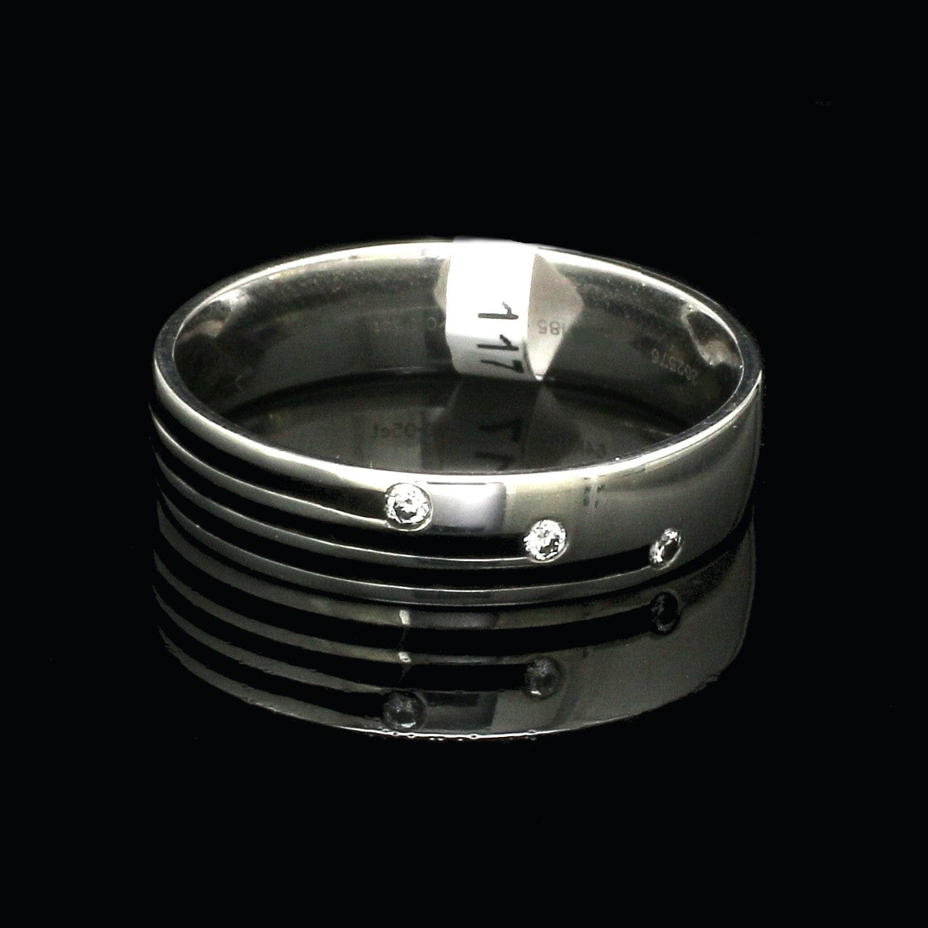 Jewelove™ Rings Platinum Love Bands Diamond Couple Rings with Black Enamel JL PT 1421