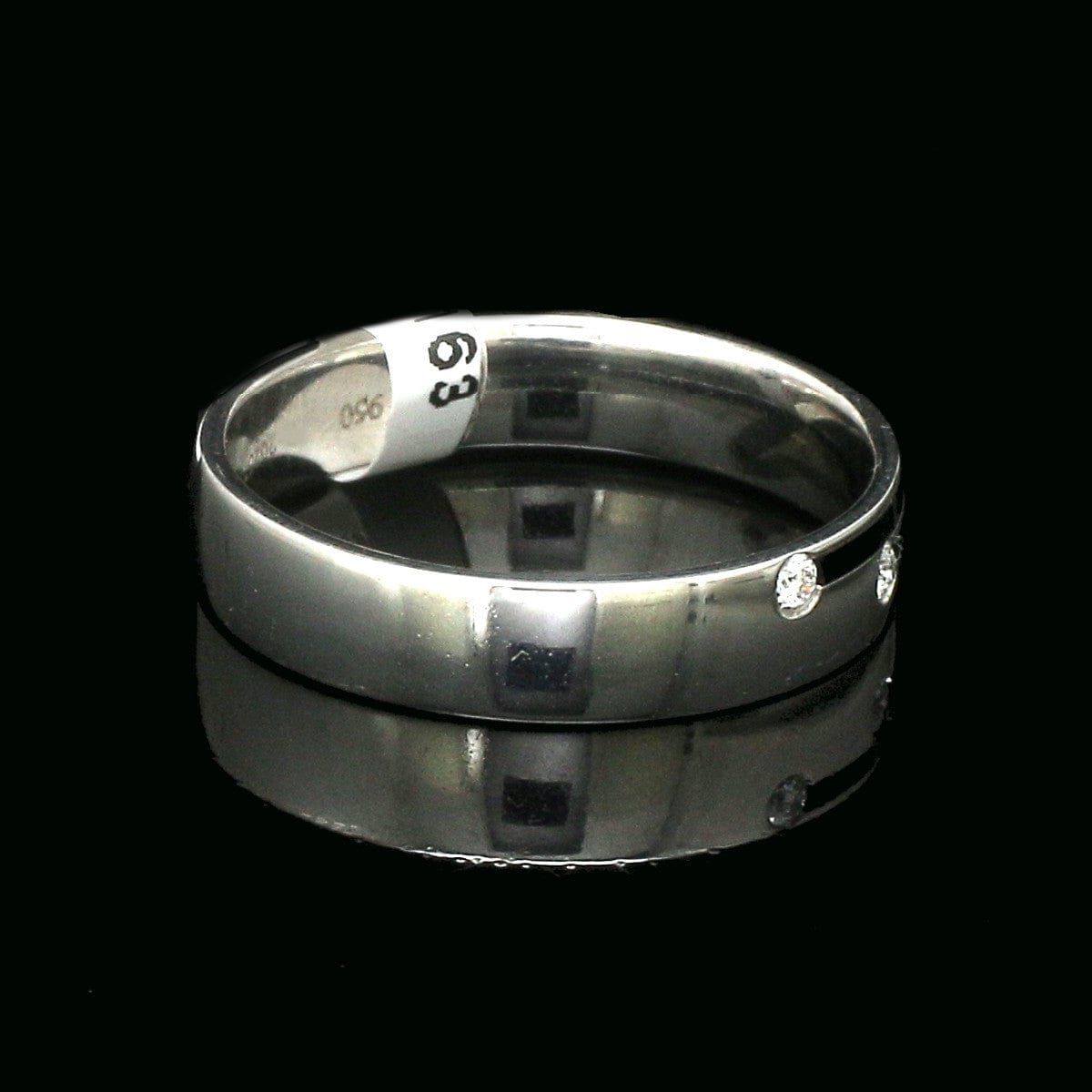 Jewelove™ Rings Platinum Love Bands Diamond Couple Rings with Black Enamel JL PT 1421