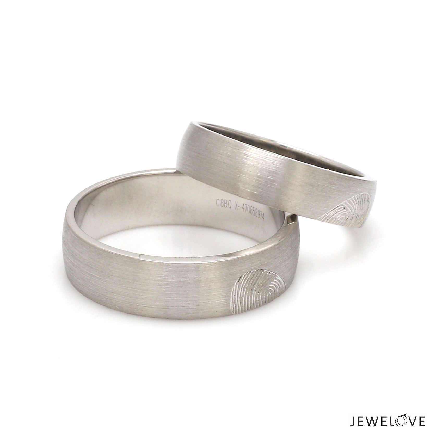 Jewelove™ Rings Platinum Love Bands Heart Couple Ring JL PT 1405