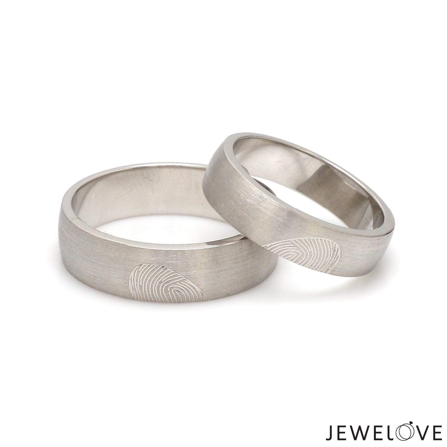 Jewelove™ Rings Platinum Love Bands Heart Couple Ring JL PT 1405