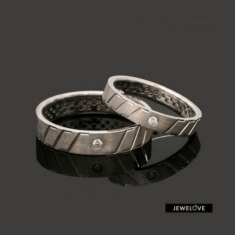 Platinum Love Bands with Diamonds JL PT 1457