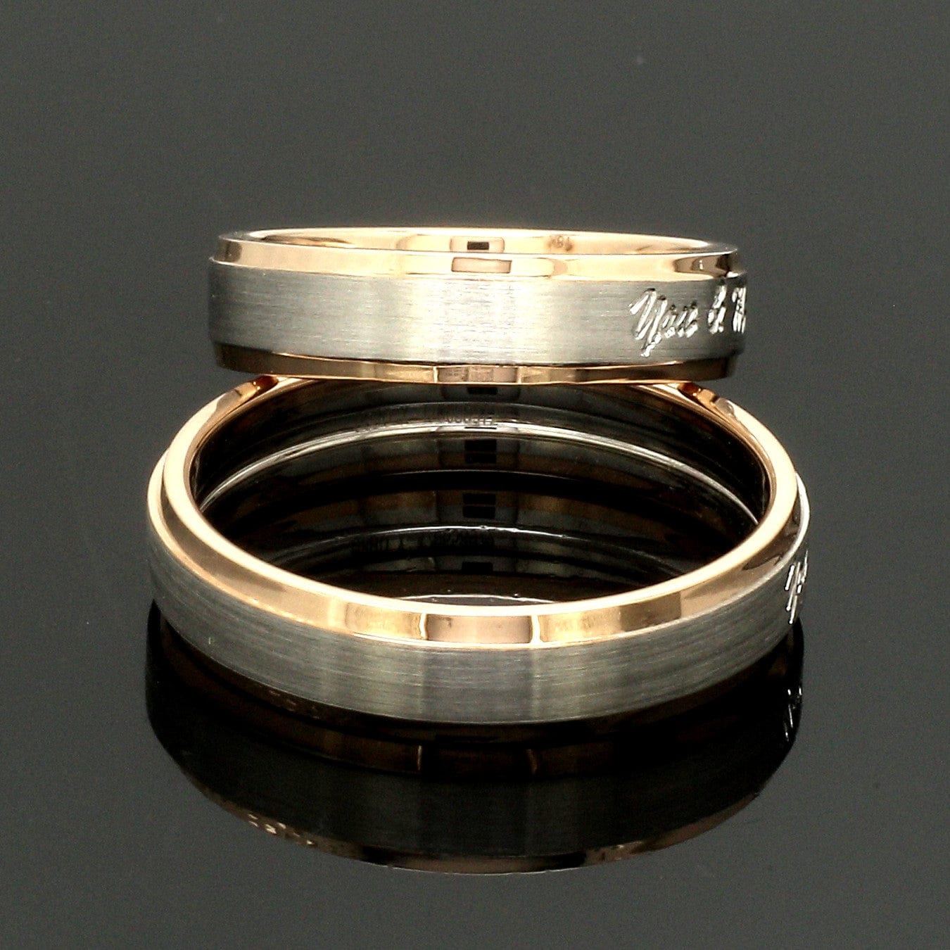 Jewelove™ Rings Platinum Love Bands with Rose Gold JL PT 1404