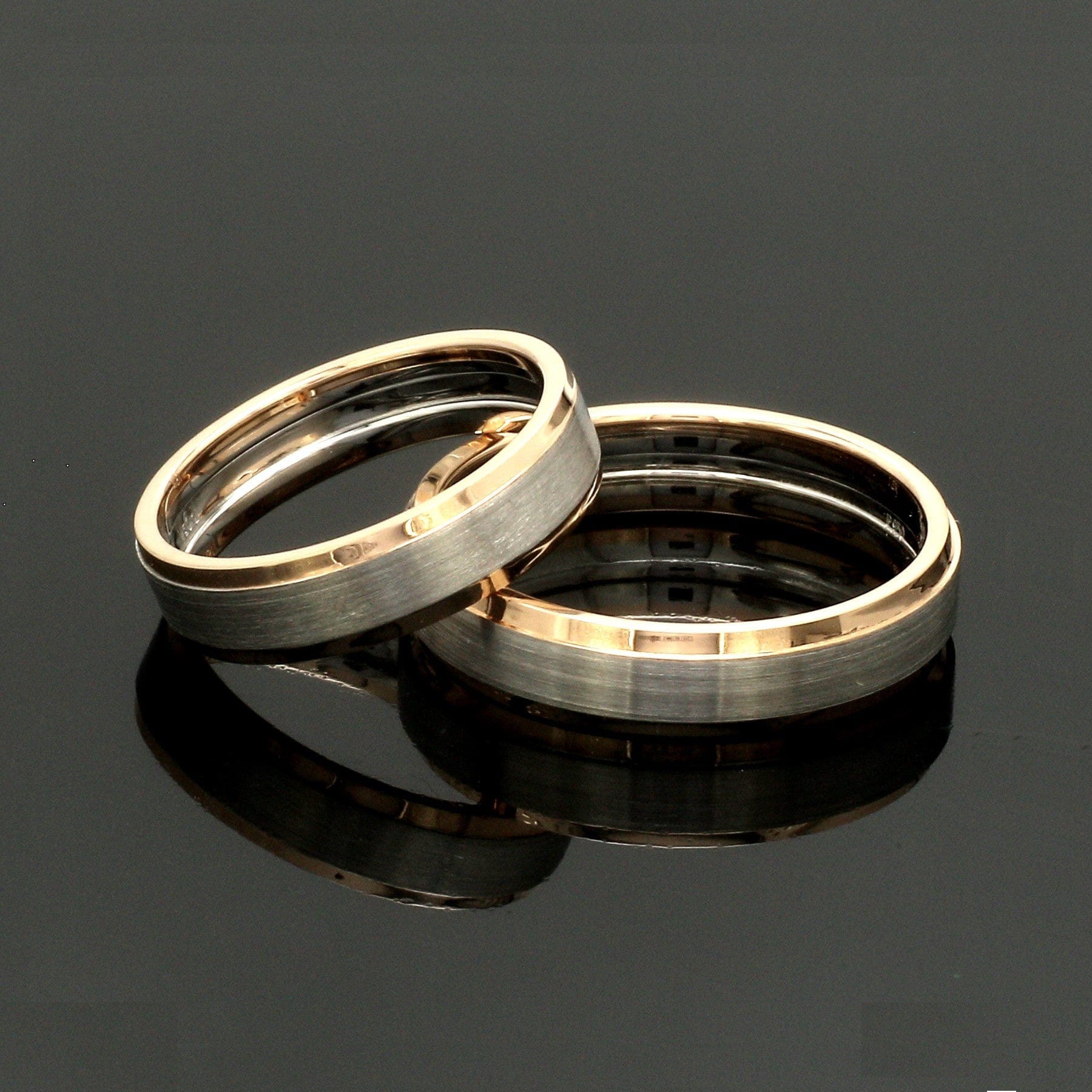 Jewelove™ Rings Platinum Love Bands with Rose Gold JL PT 1404