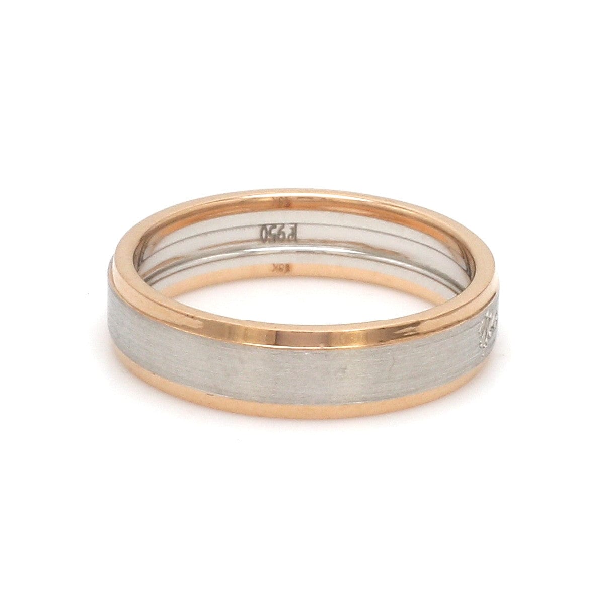 Jewelove™ Rings Platinum Love Bands with Rose Gold JL PT 1404