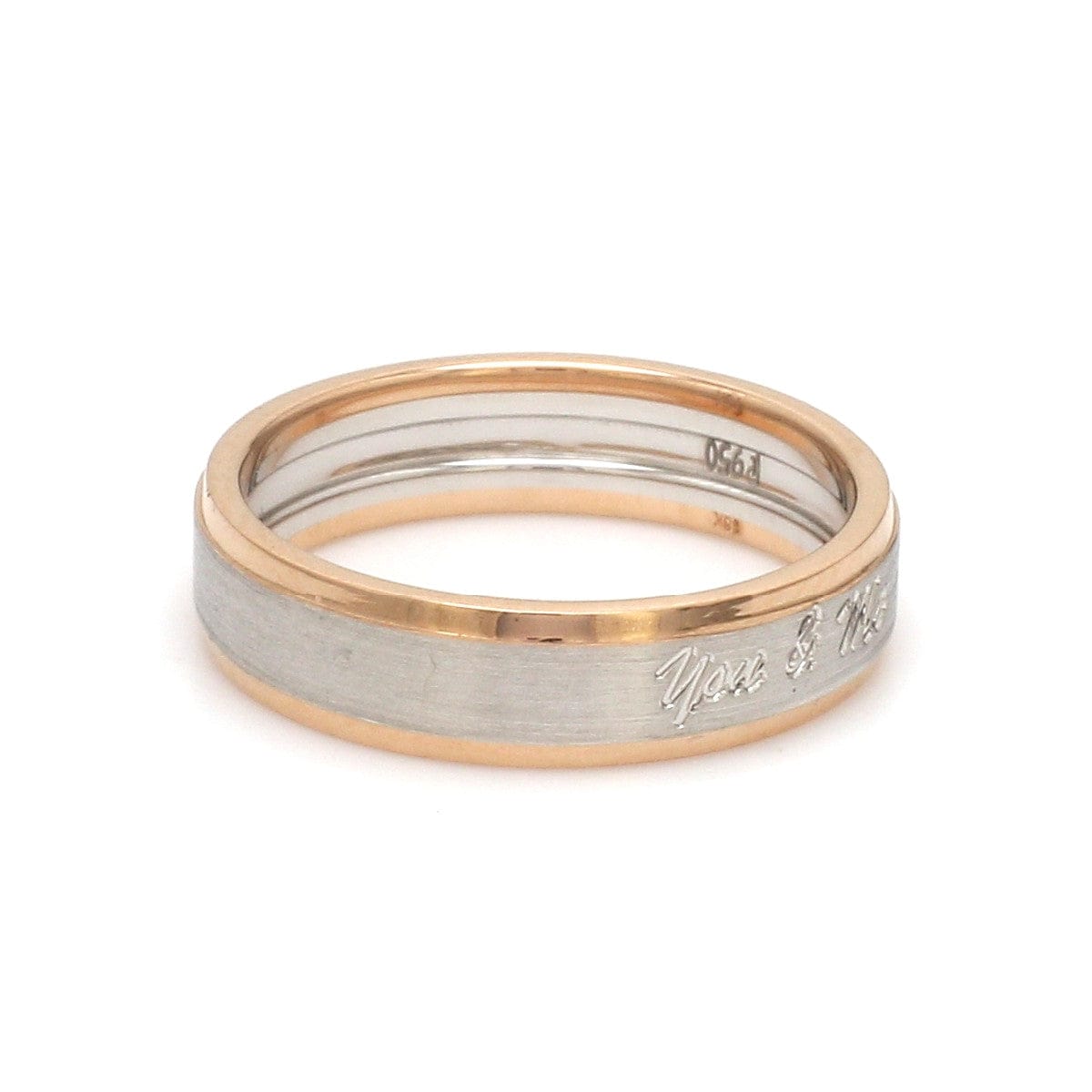 Jewelove™ Rings Platinum Love Bands with Rose Gold JL PT 1404