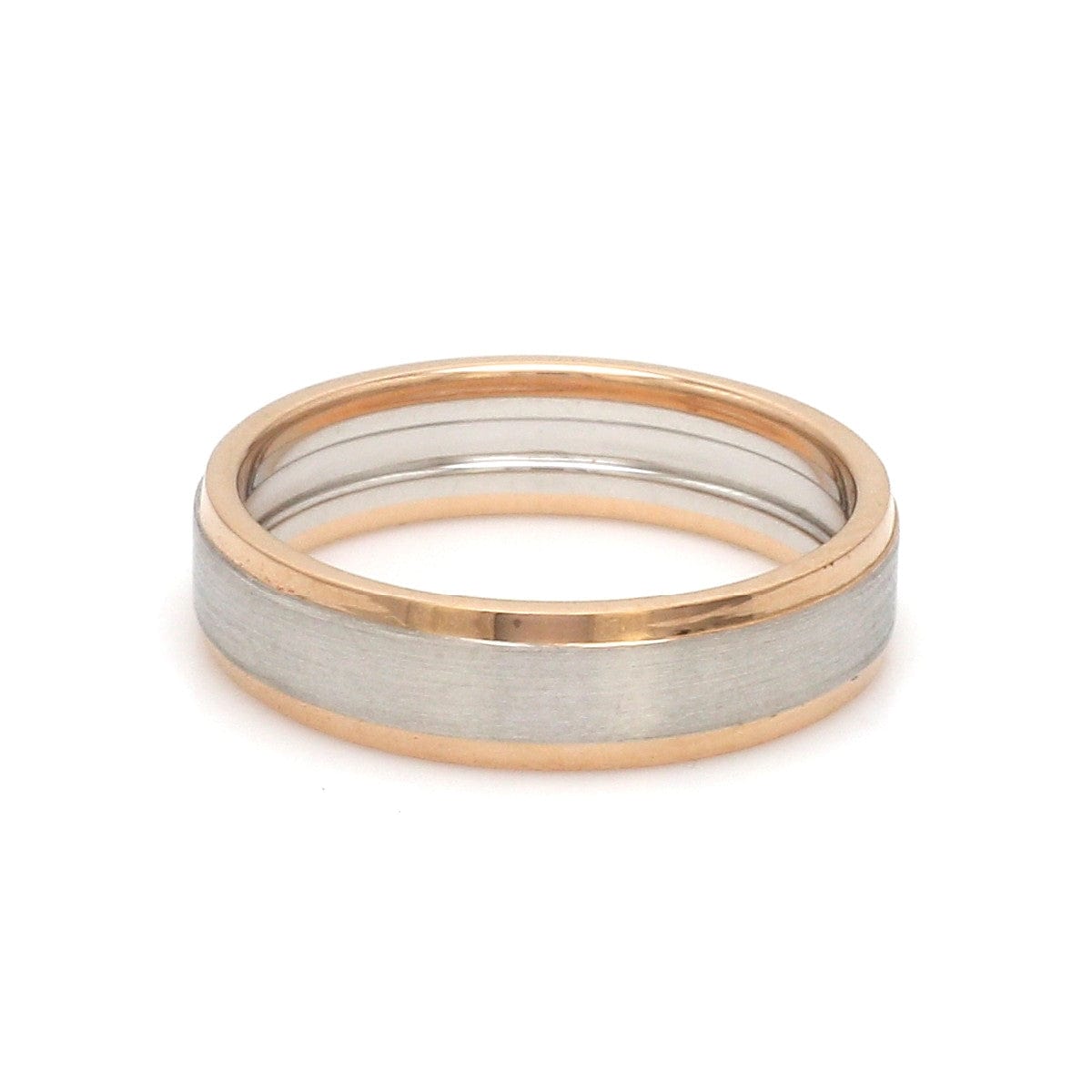 Jewelove™ Rings Platinum Love Bands with Rose Gold JL PT 1404