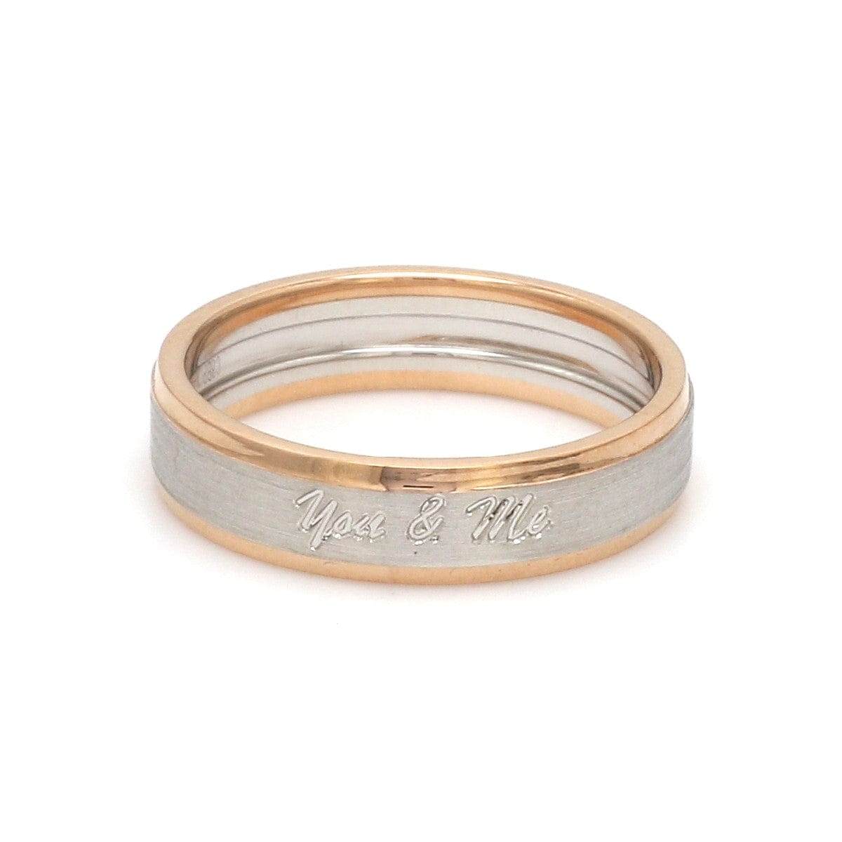 Jewelove™ Rings Platinum Love Bands with Rose Gold JL PT 1404