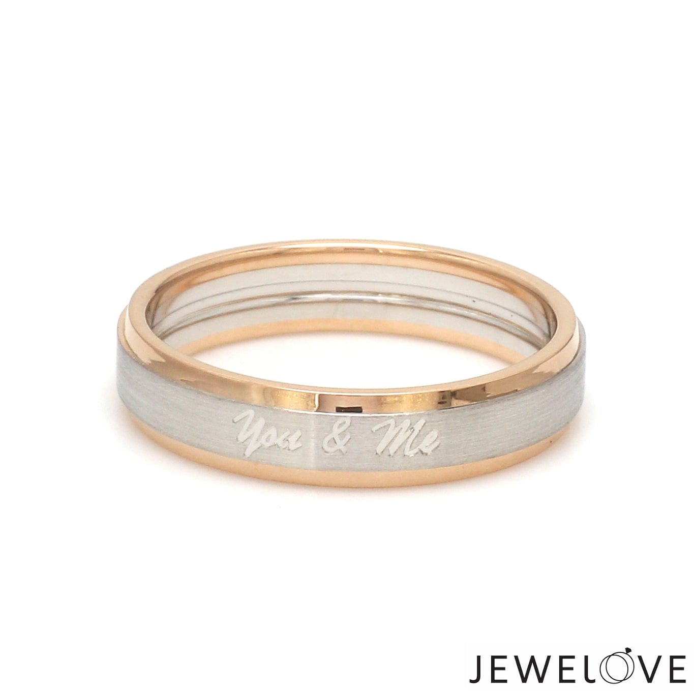 Jewelove™ Rings Platinum Love Bands with Rose Gold JL PT 1404