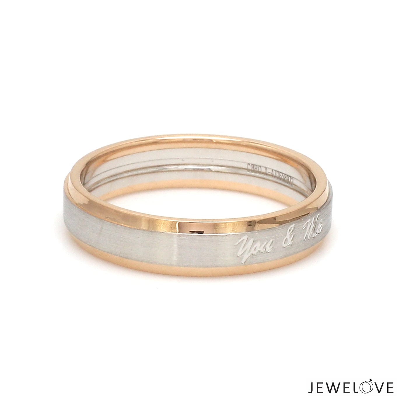 Jewelove™ Rings Platinum Love Bands with Rose Gold JL PT 1404