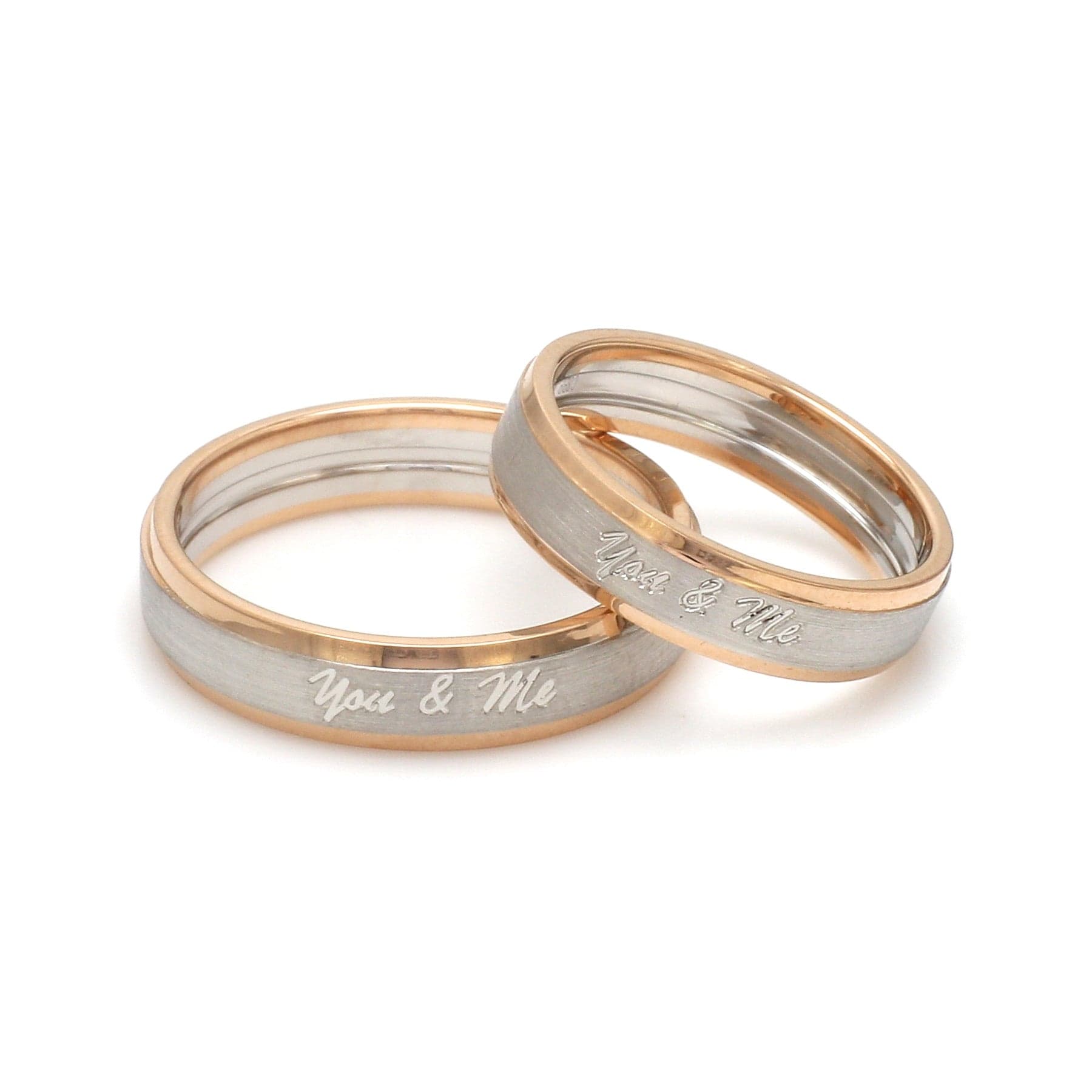 Jewelove™ Rings Platinum Love Bands with Rose Gold JL PT 1404