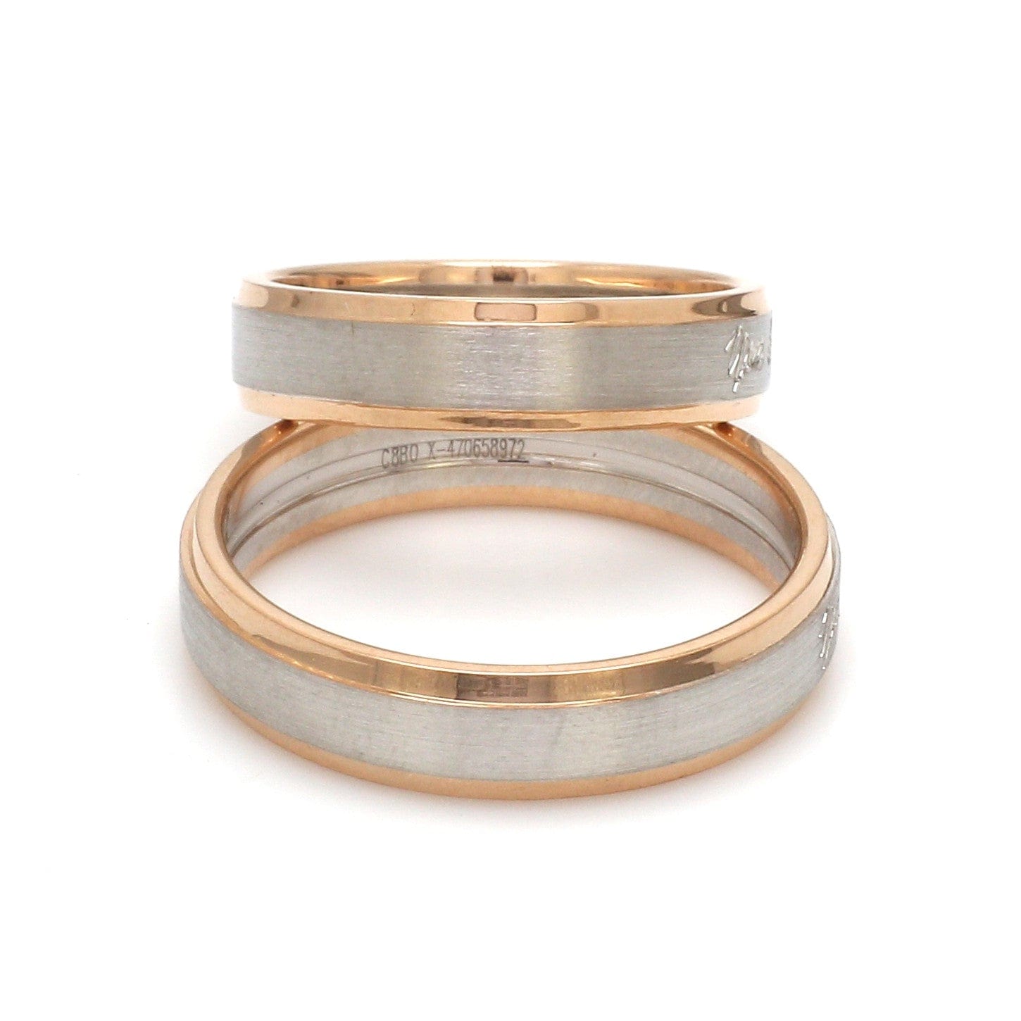 Jewelove™ Rings Platinum Love Bands with Rose Gold JL PT 1404