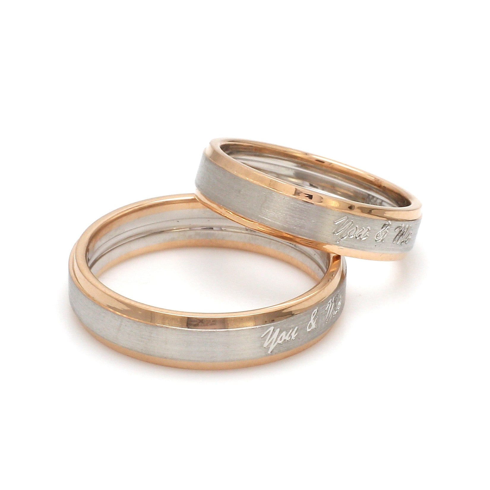Jewelove™ Rings Platinum Love Bands with Rose Gold JL PT 1404
