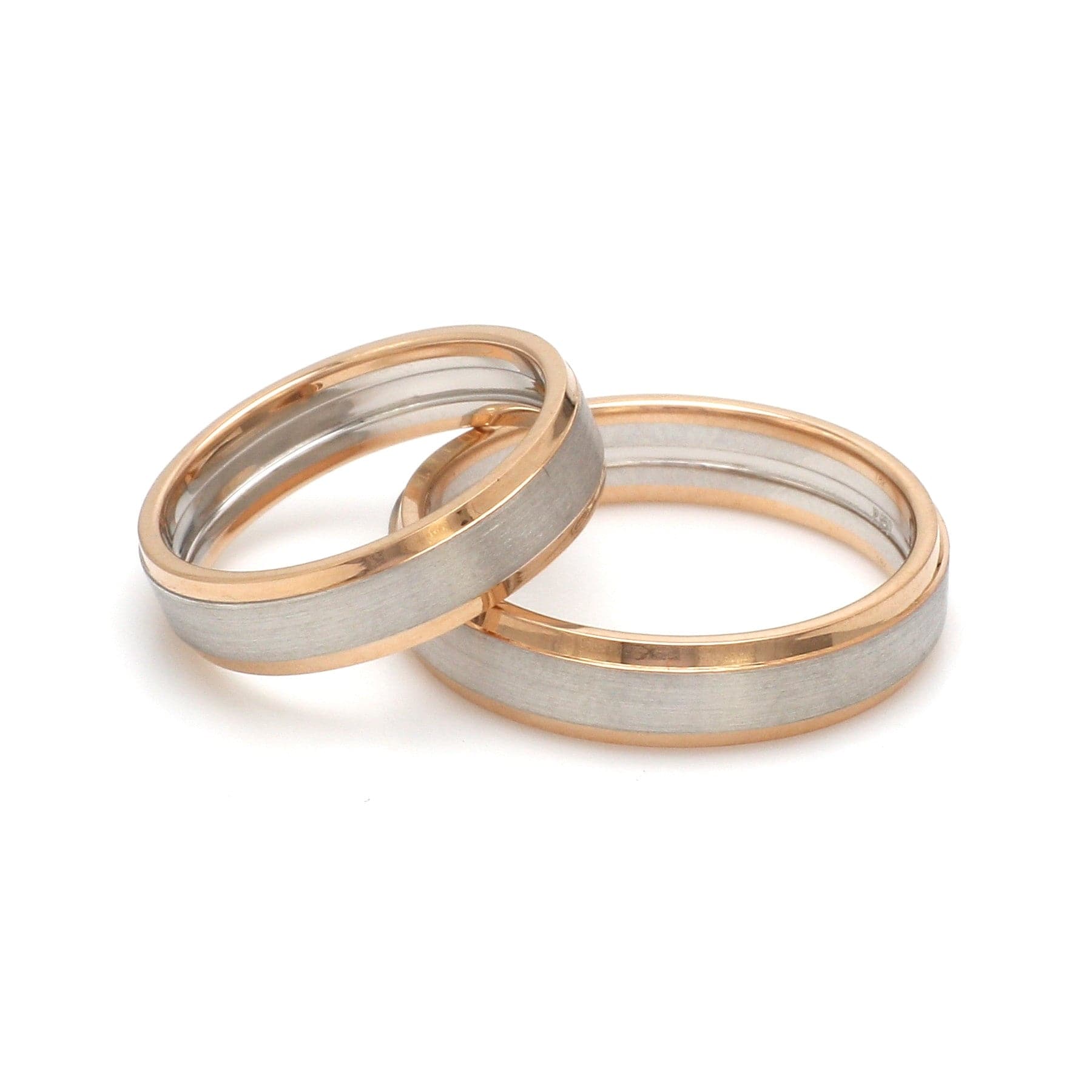 Jewelove™ Rings Platinum Love Bands with Rose Gold JL PT 1404