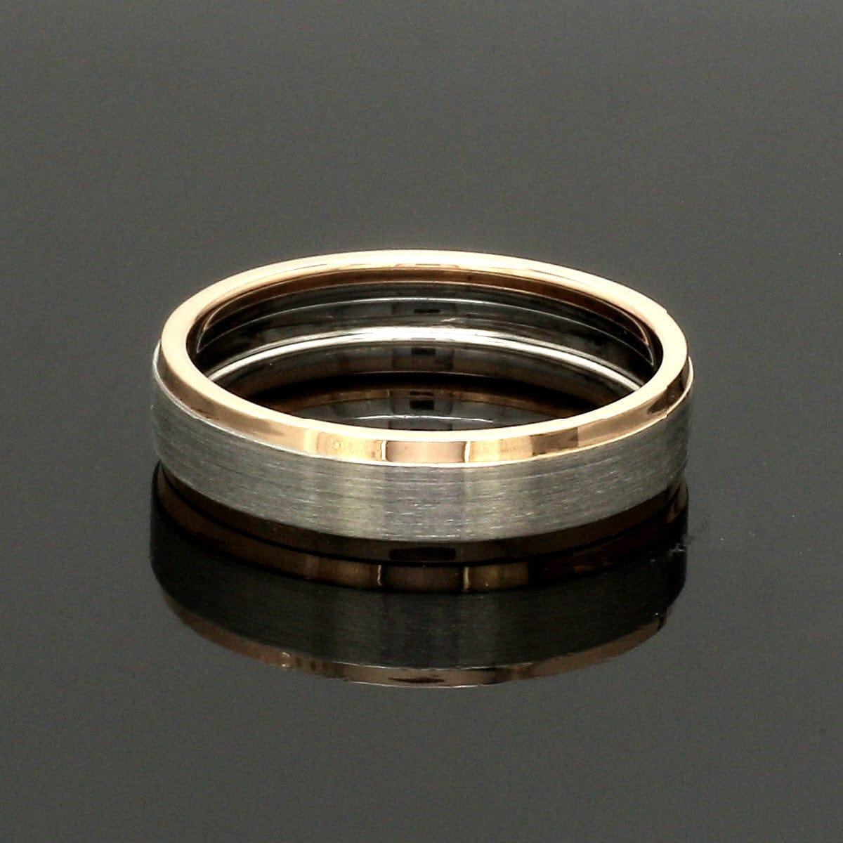 Jewelove™ Rings Platinum Love Bands with Rose Gold JL PT 1404