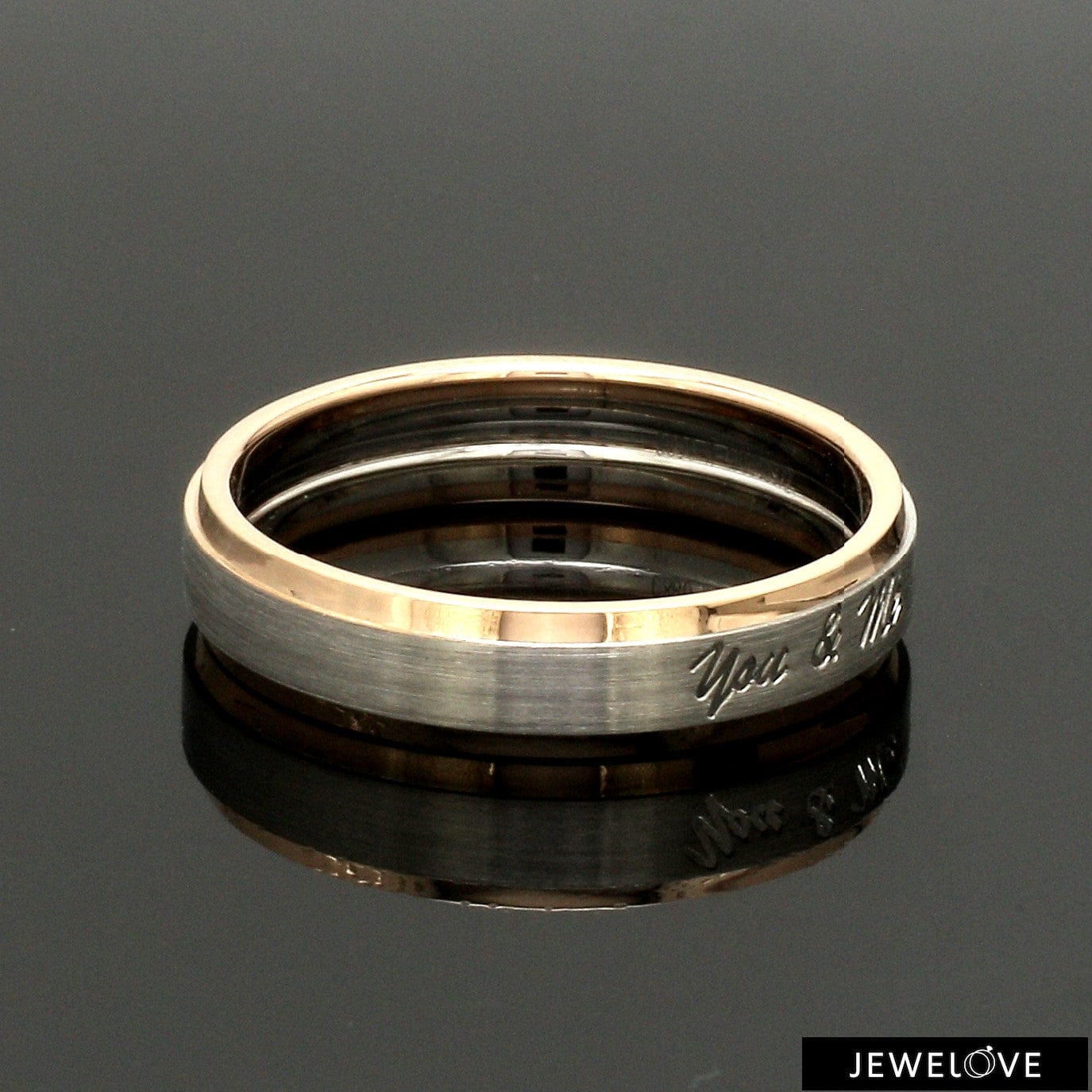 Jewelove™ Rings Platinum Love Bands with Rose Gold JL PT 1404