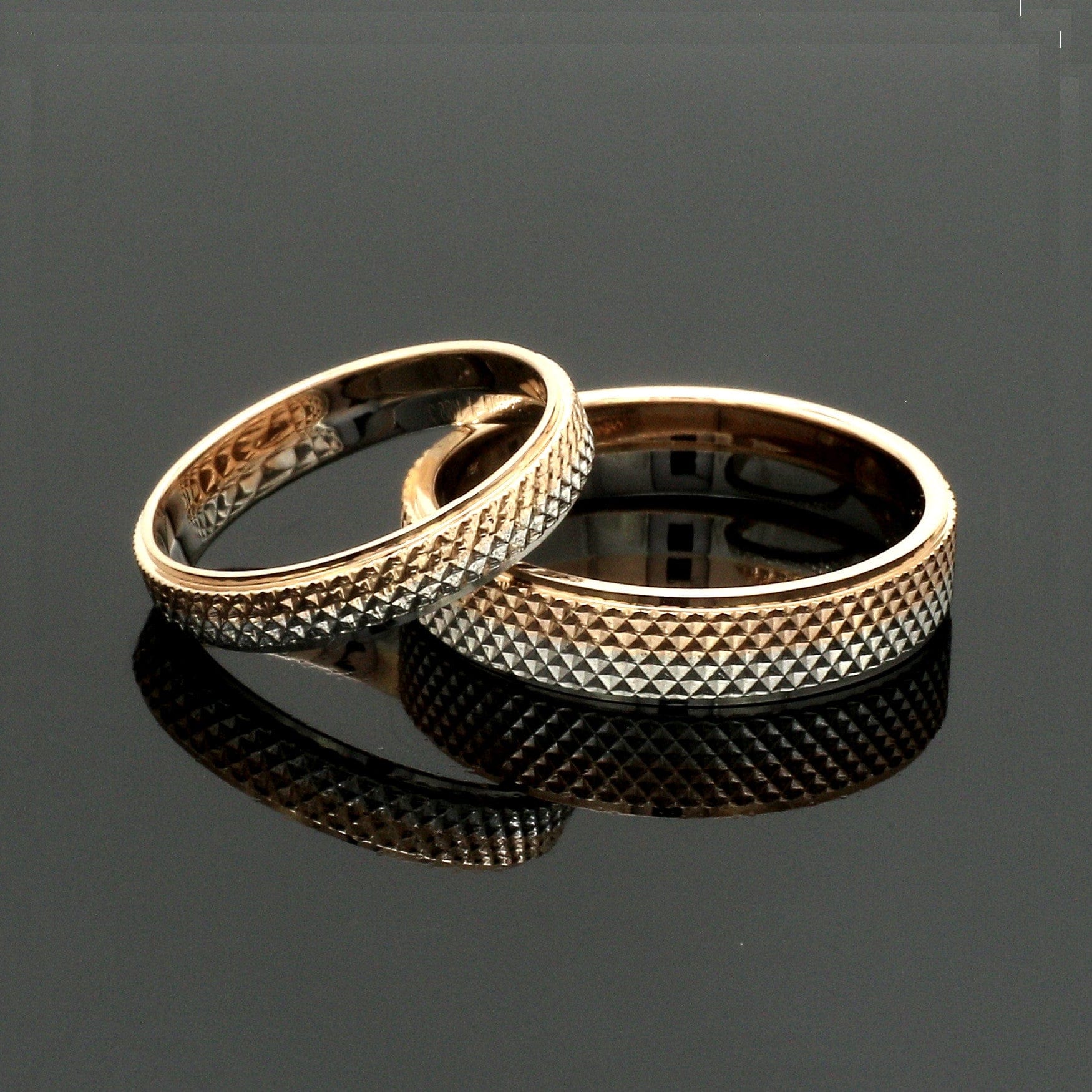 Jewelove™ Rings Platinum Love Bands with Rose Gold Ring JL PT 1406