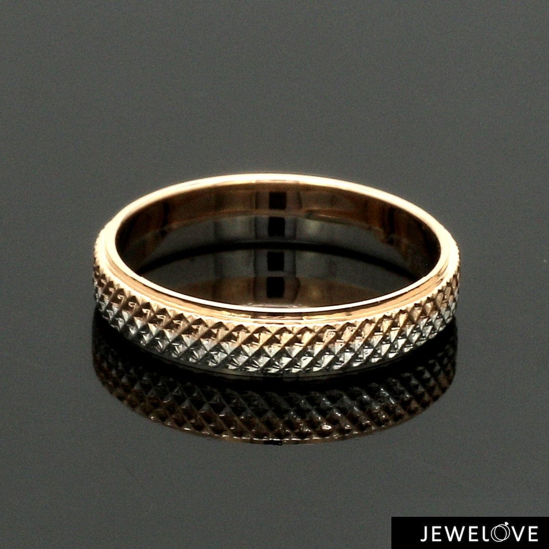 Jewelove™ Rings Platinum Love Bands with Rose Gold Ring JL PT 1406