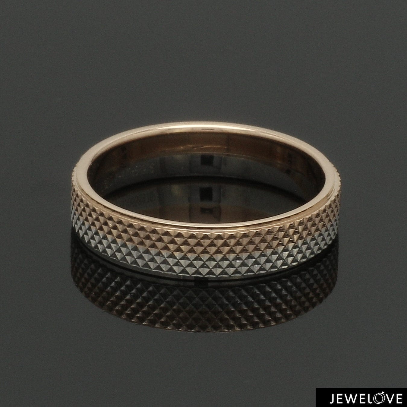 Jewelove™ Rings Platinum Love Bands with Rose Gold Ring JL PT 1406