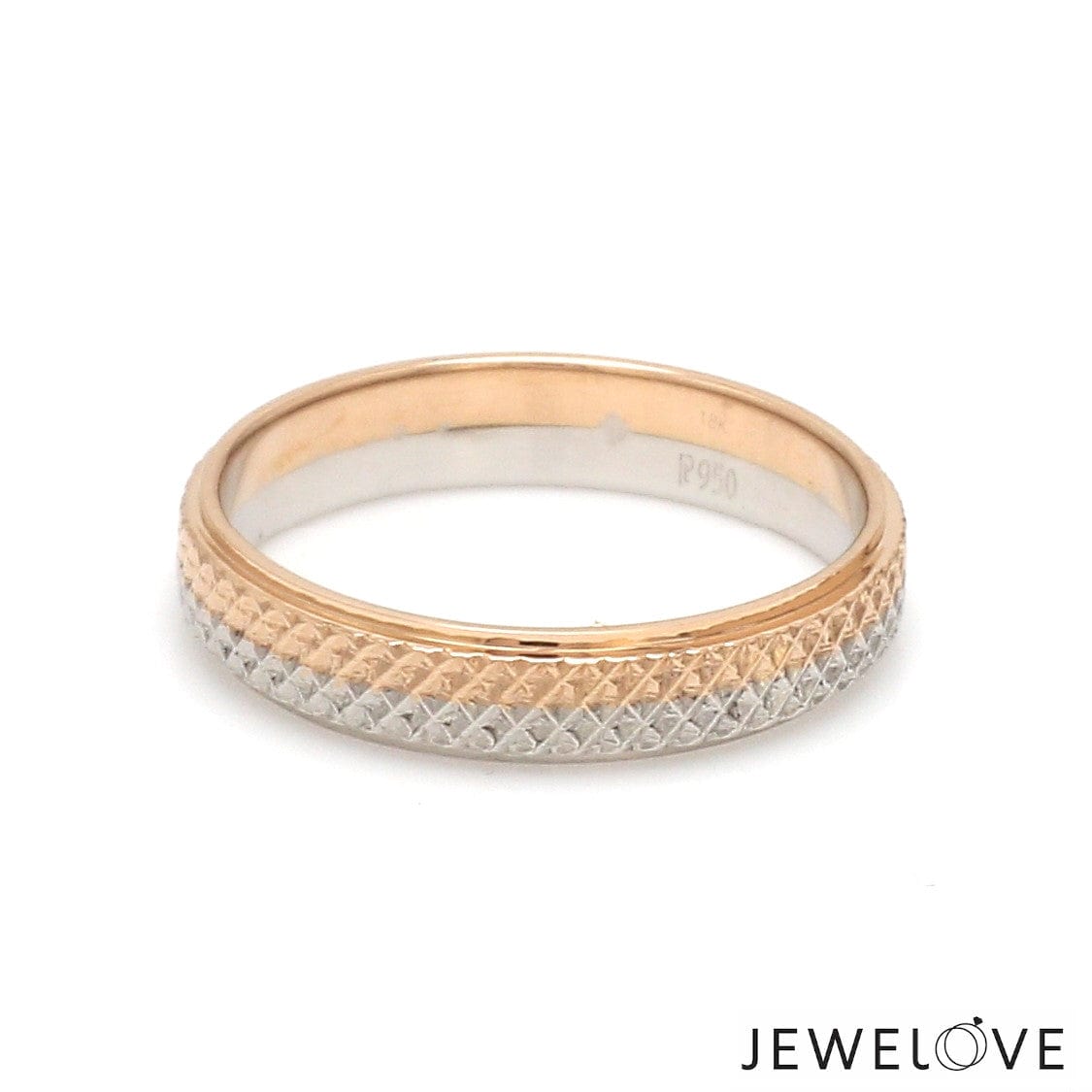 Jewelove™ Rings Platinum Love Bands with Rose Gold Ring JL PT 1406