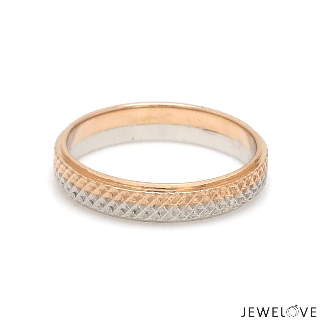 Jewelove™ Rings Platinum Love Bands with Rose Gold Ring JL PT 1406