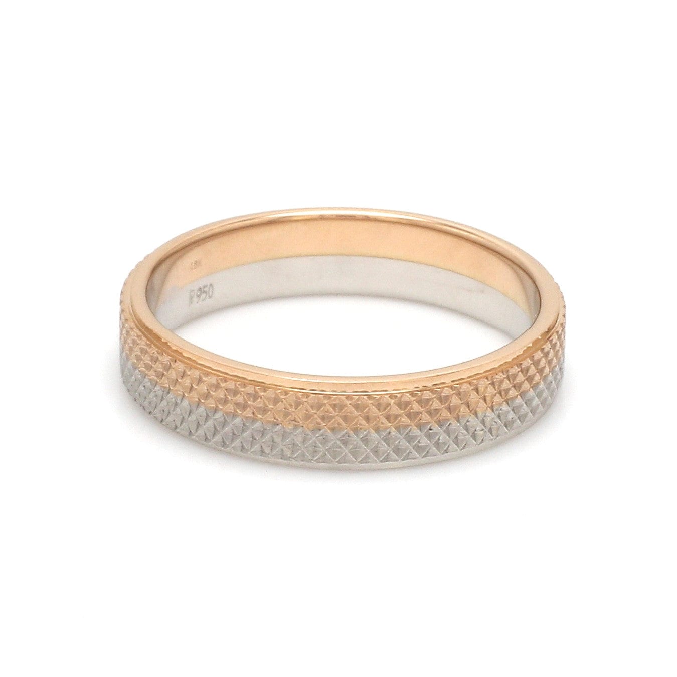 Jewelove™ Rings Platinum Love Bands with Rose Gold Ring JL PT 1406