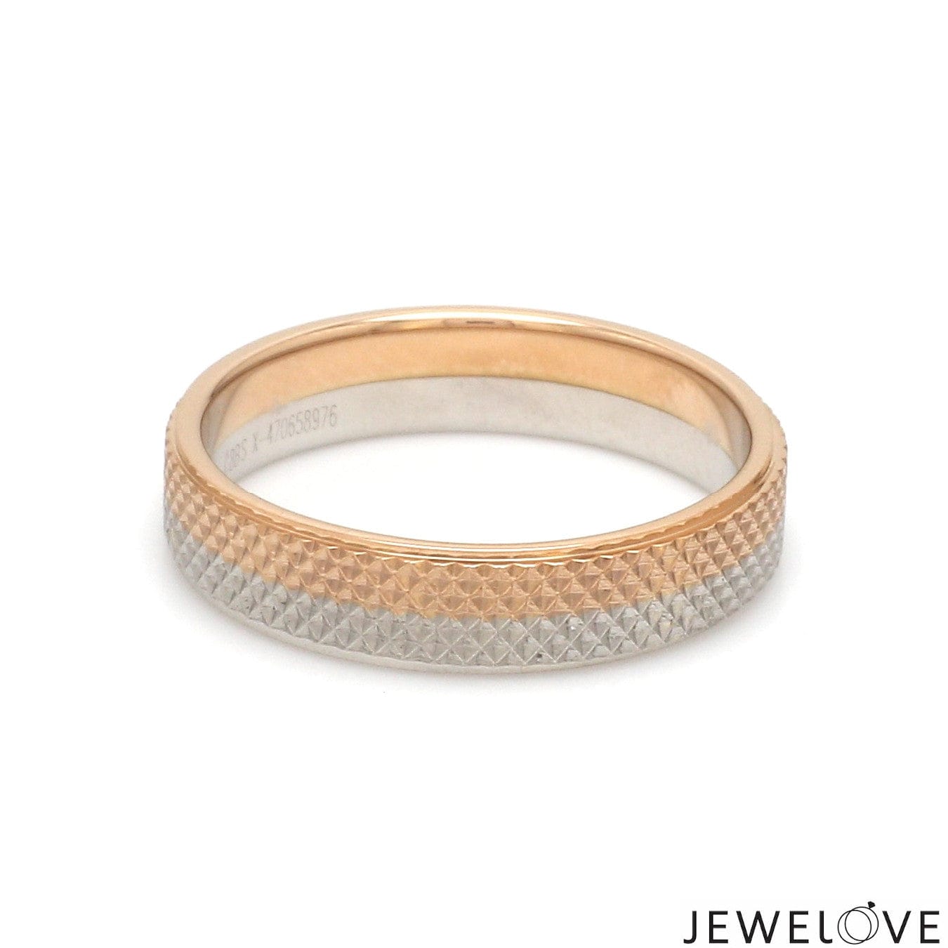 Jewelove™ Rings Platinum Love Bands with Rose Gold Ring JL PT 1406