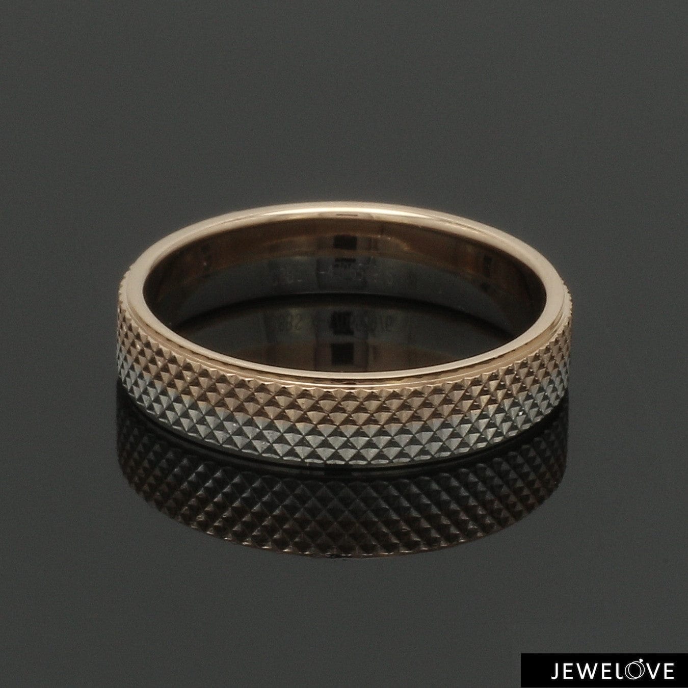 Jewelove™ Rings Platinum Love Bands with Rose Gold Ring JL PT 1406