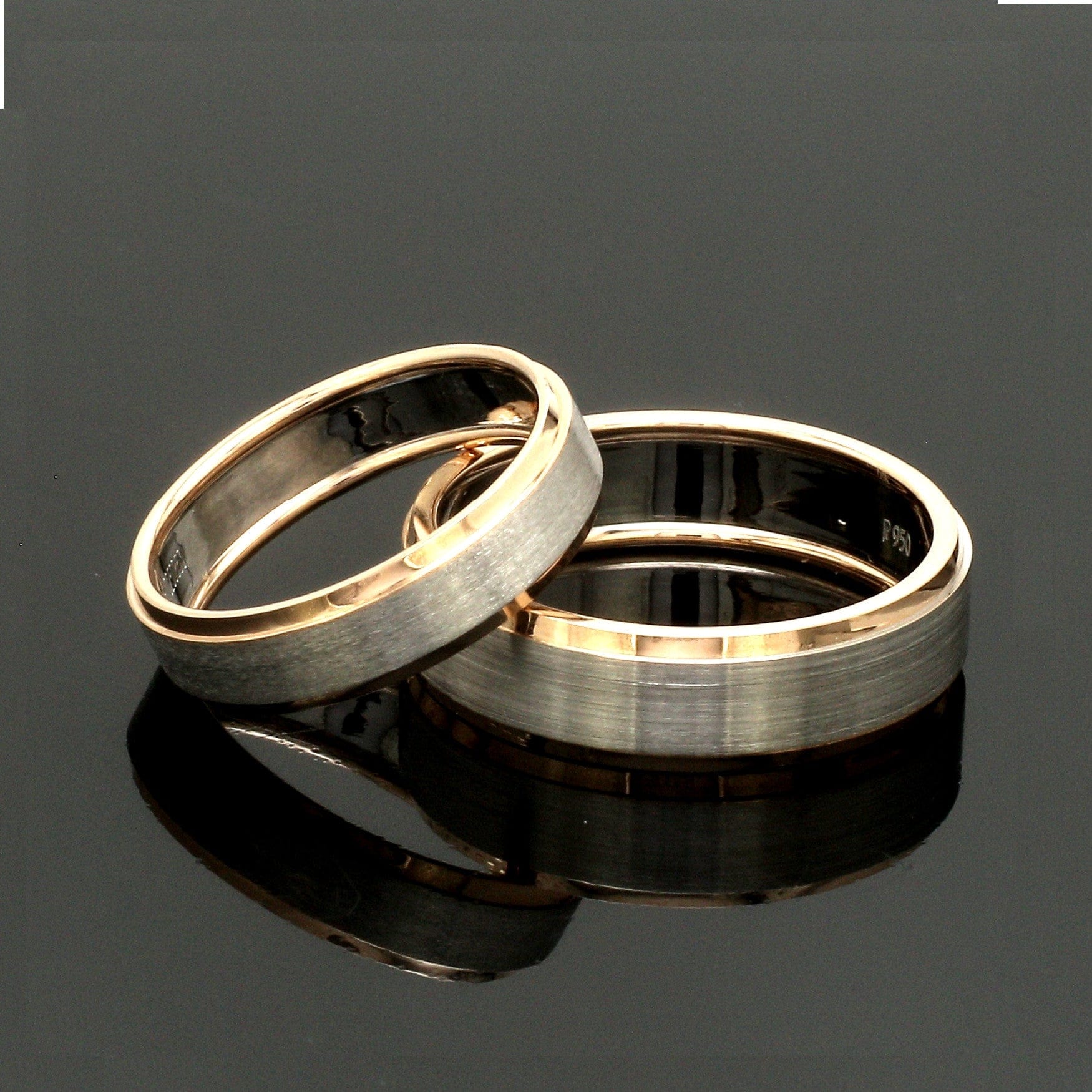 Jewelove™ Rings Platinum Love Bands with Rose Gold Ring JL PT 1408
