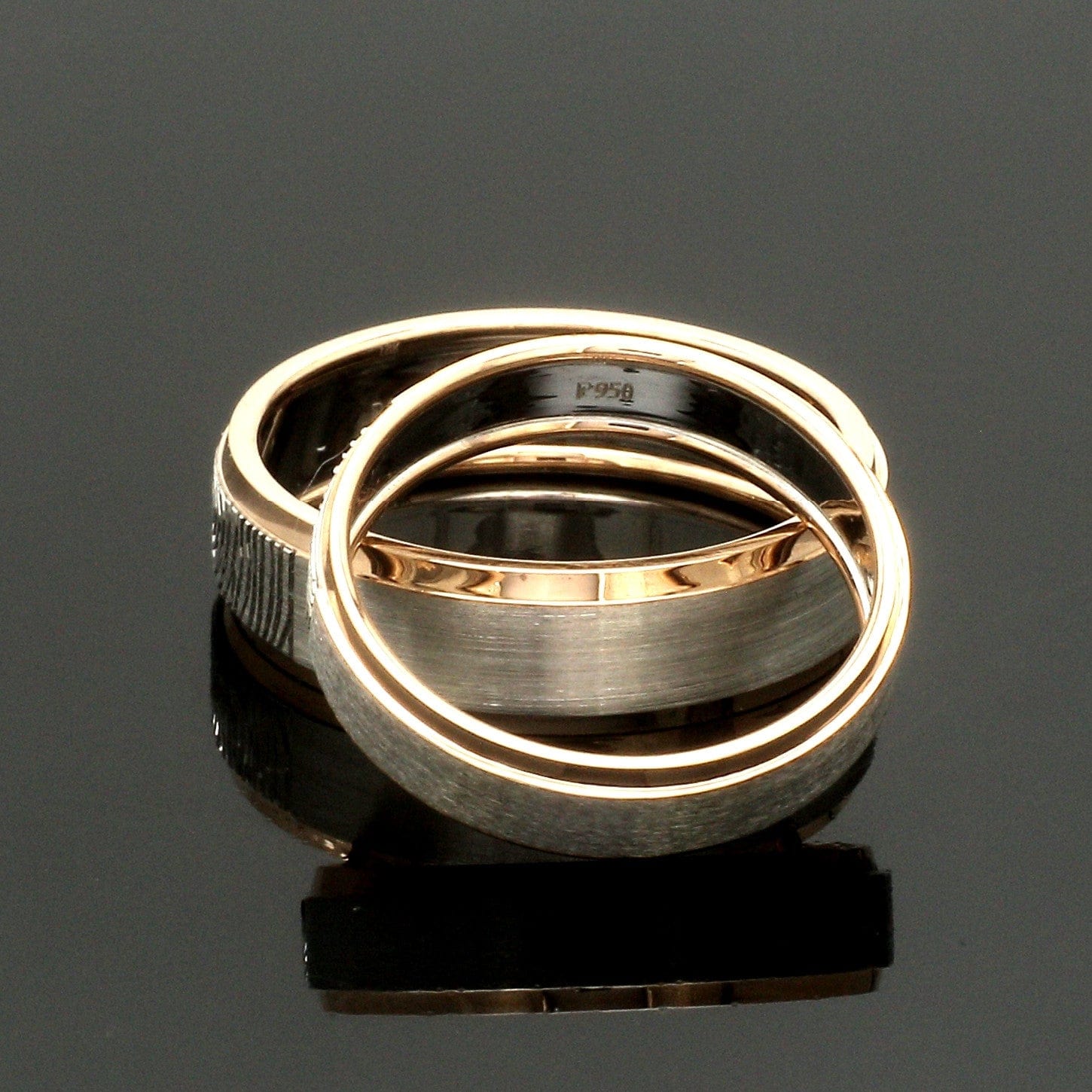 Jewelove™ Rings Platinum Love Bands with Rose Gold Ring JL PT 1408