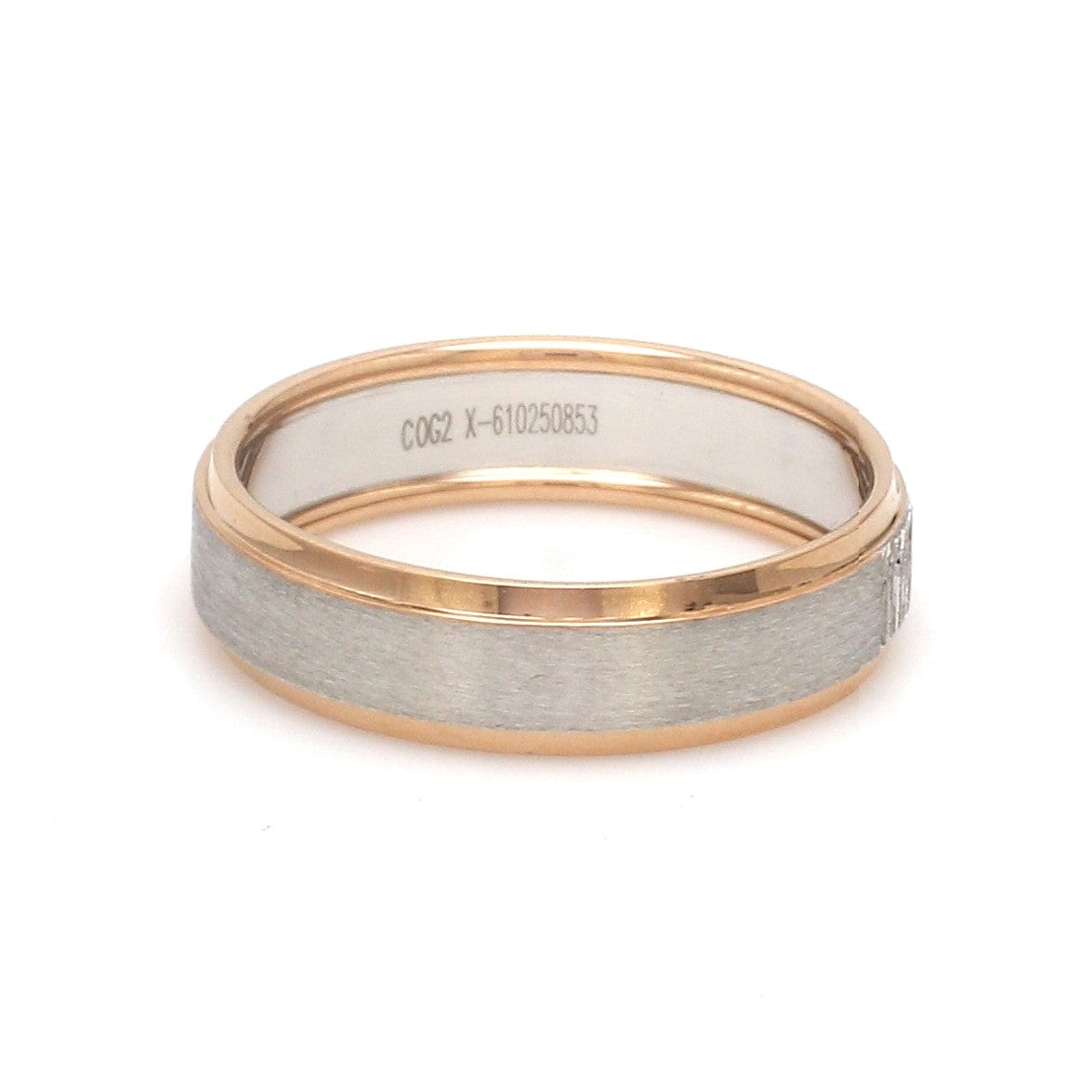 Jewelove™ Rings Platinum Love Bands with Rose Gold Ring JL PT 1408