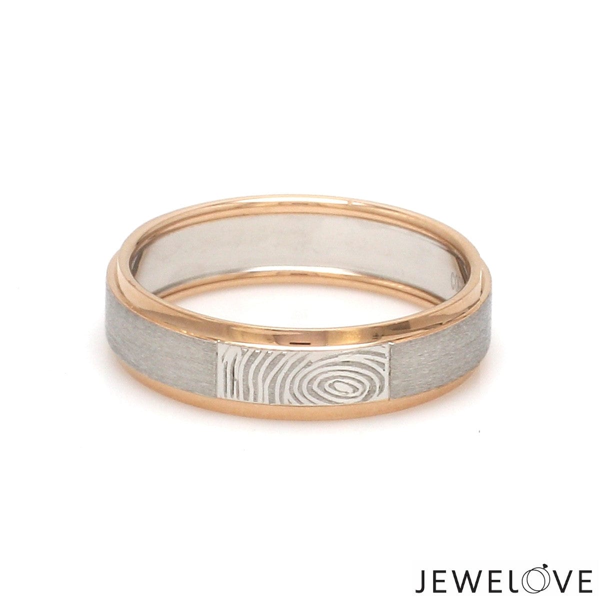 Jewelove™ Rings Platinum Love Bands with Rose Gold Ring JL PT 1408