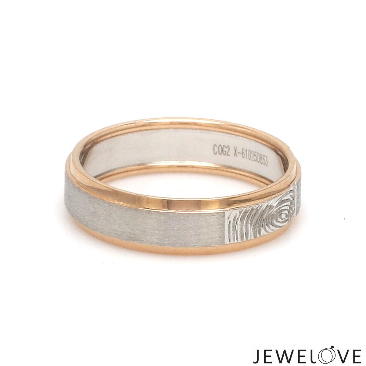 Jewelove™ Rings Platinum Love Bands with Rose Gold Ring JL PT 1408