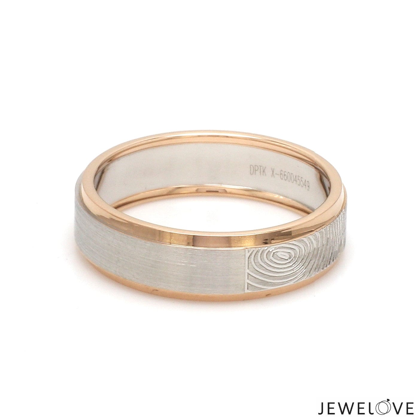 Jewelove™ Rings Platinum Love Bands with Rose Gold Ring JL PT 1408