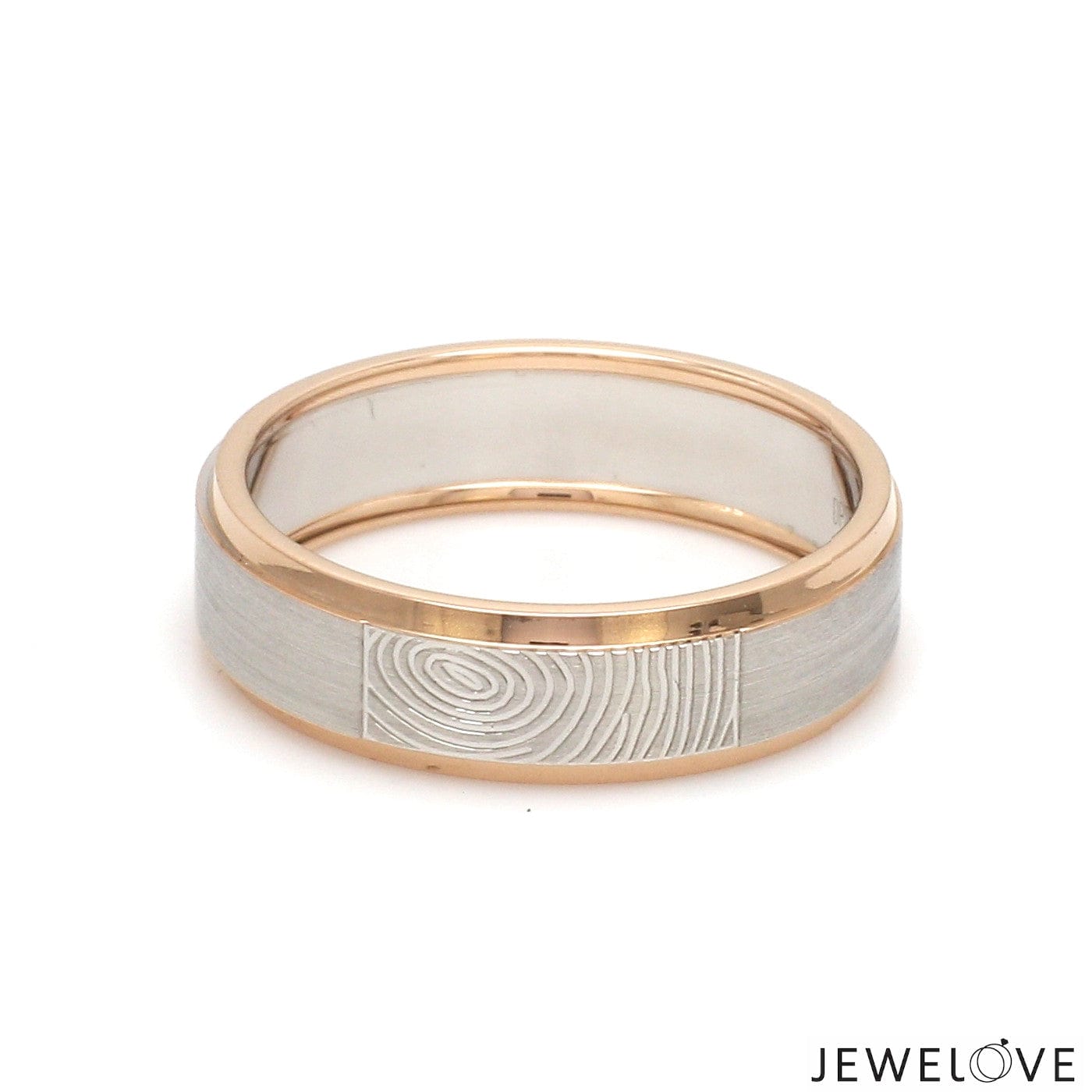 Jewelove™ Rings Platinum Love Bands with Rose Gold Ring JL PT 1408