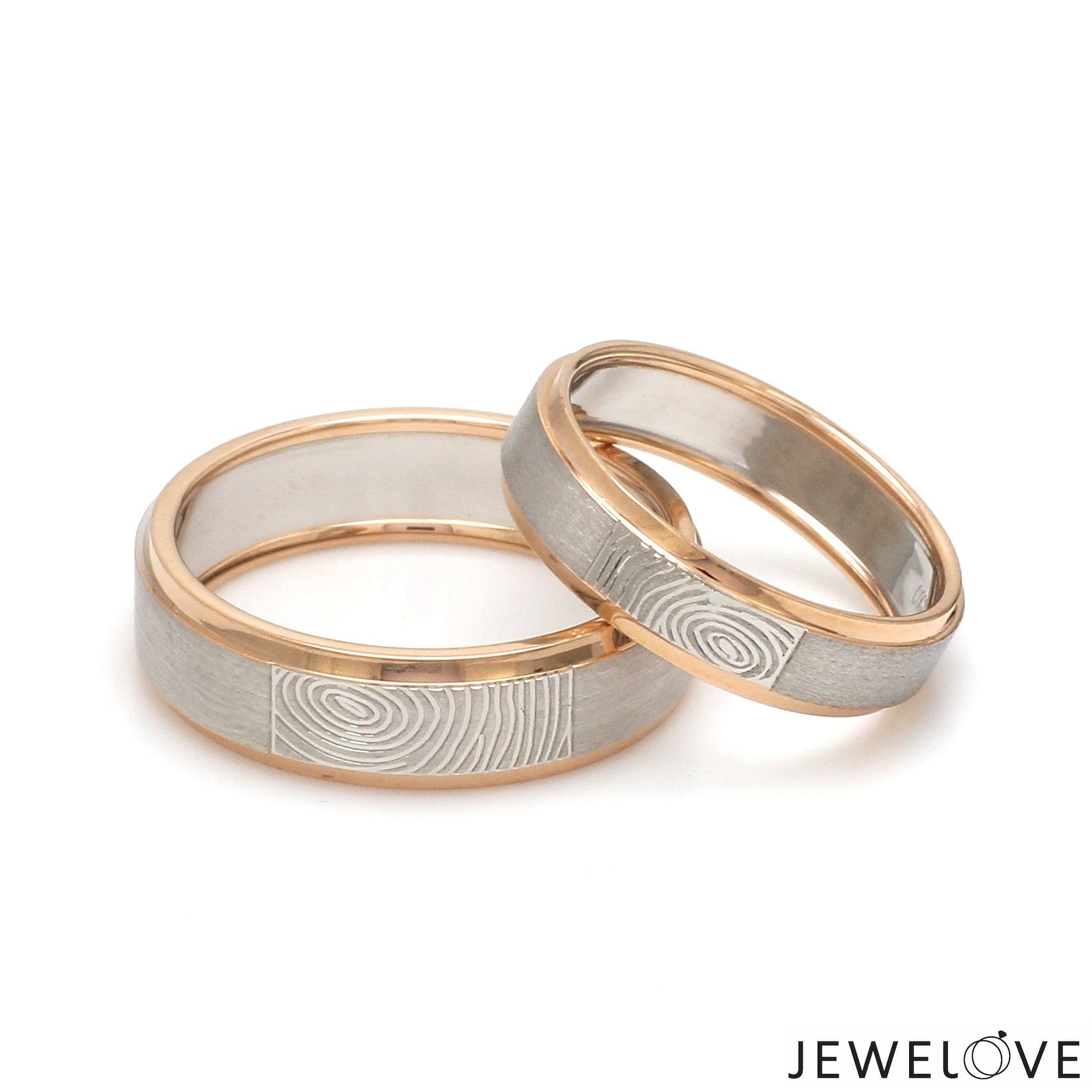 Jewelove™ Rings Platinum Love Bands with Rose Gold Ring JL PT 1408