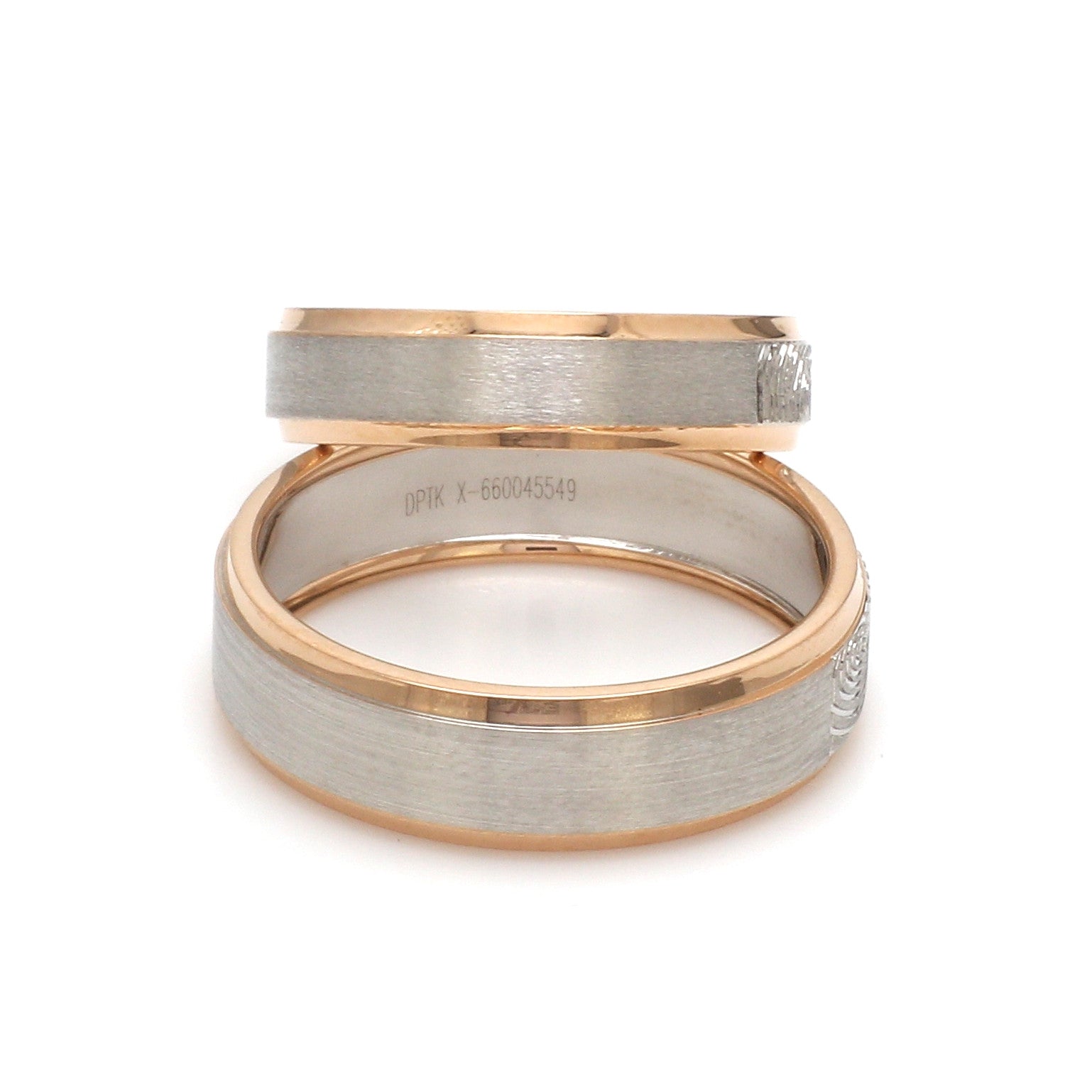 Jewelove™ Rings Platinum Love Bands with Rose Gold Ring JL PT 1408