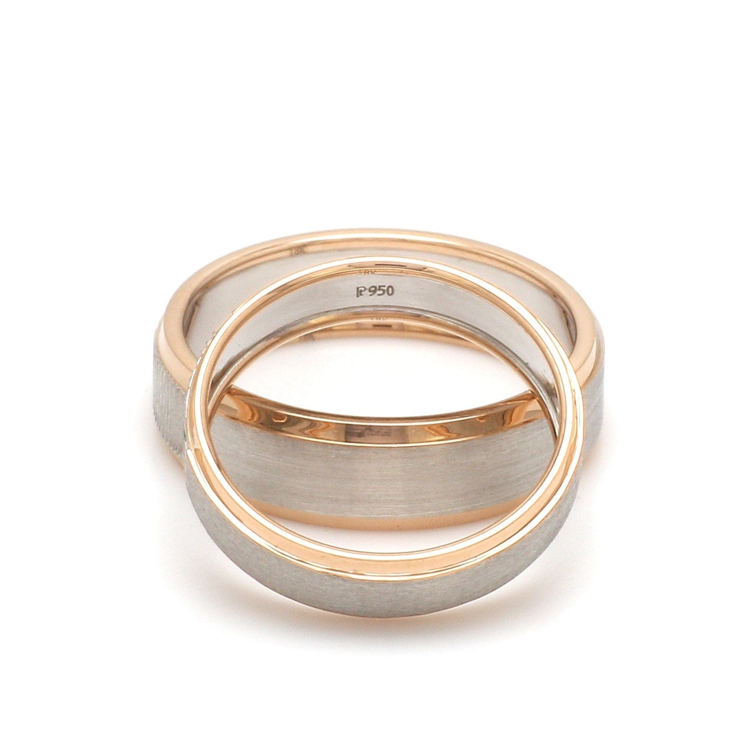 Jewelove™ Rings Platinum Love Bands with Rose Gold Ring JL PT 1408