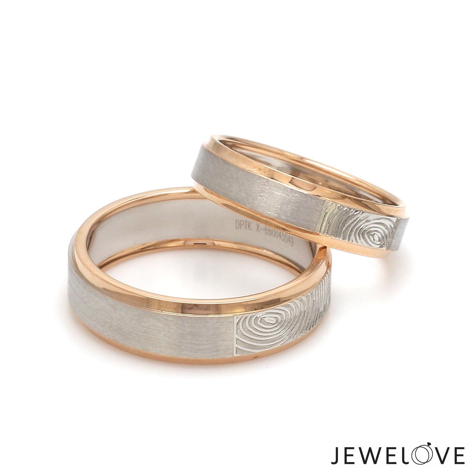 Jewelove™ Rings Platinum Love Bands with Rose Gold Ring JL PT 1408