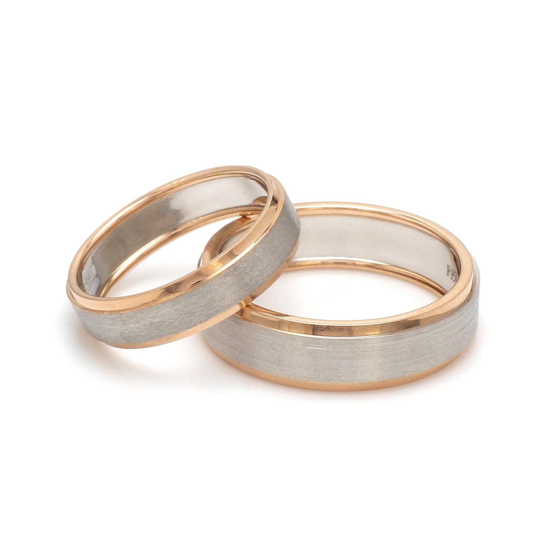Jewelove™ Rings Platinum Love Bands with Rose Gold Ring JL PT 1408